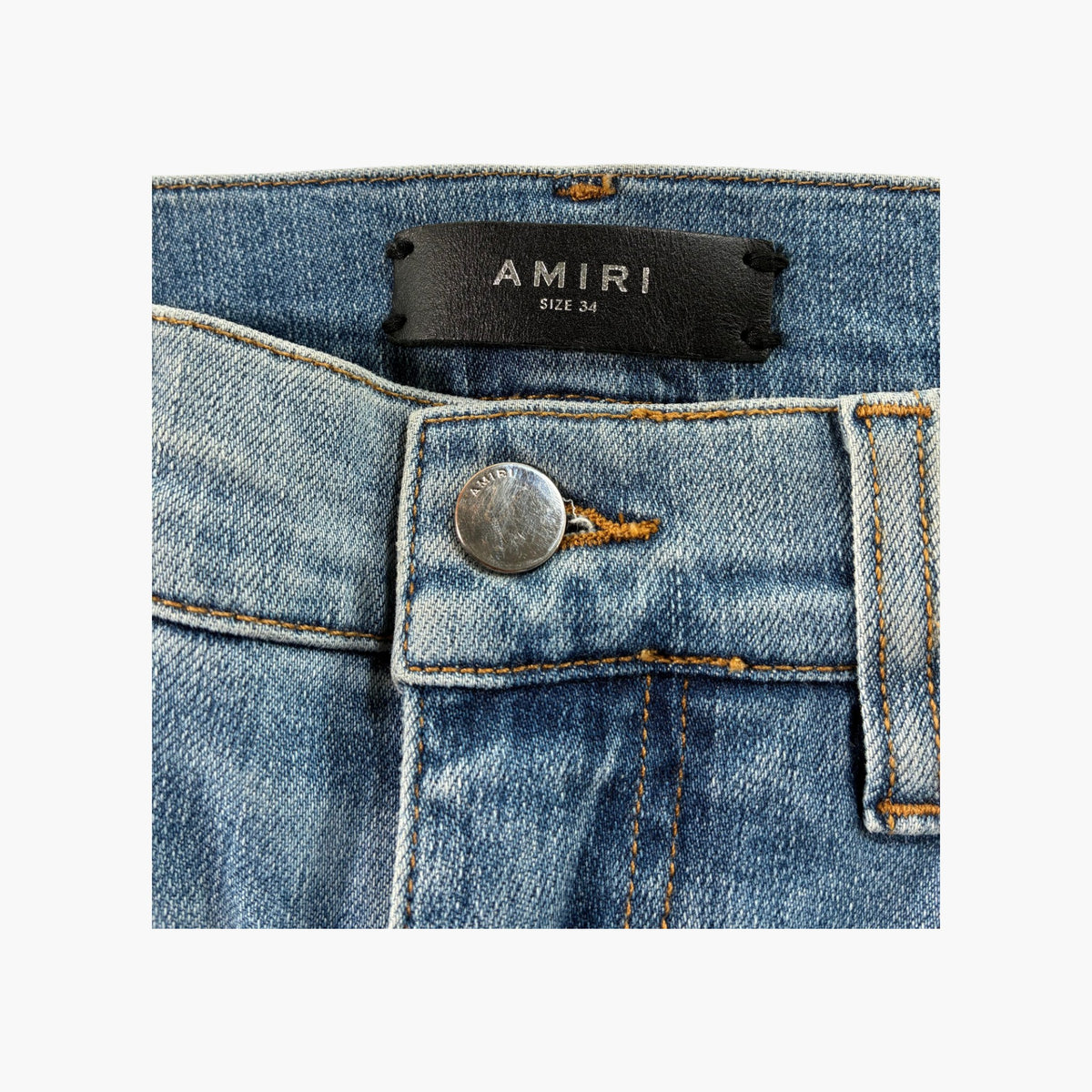 Amiri Palm Tree Light Wash Jeans