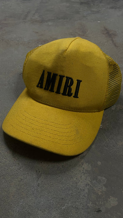 Amiri Yellow & Black Core Logo Trucker Hat