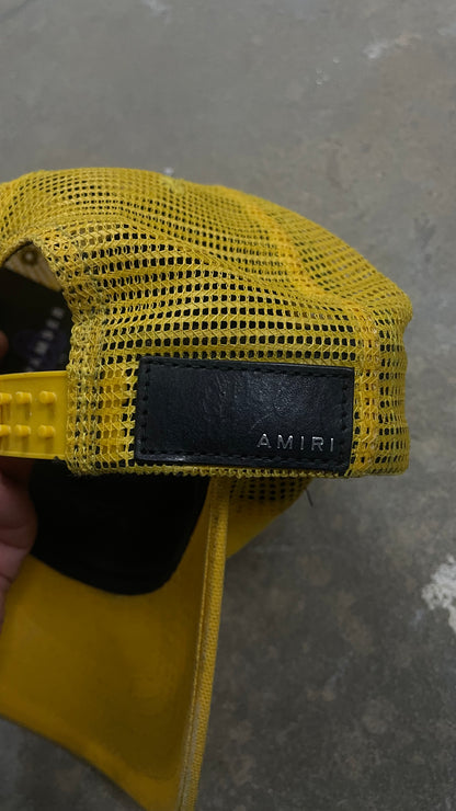 Amiri Yellow & Black Core Logo Trucker Hat