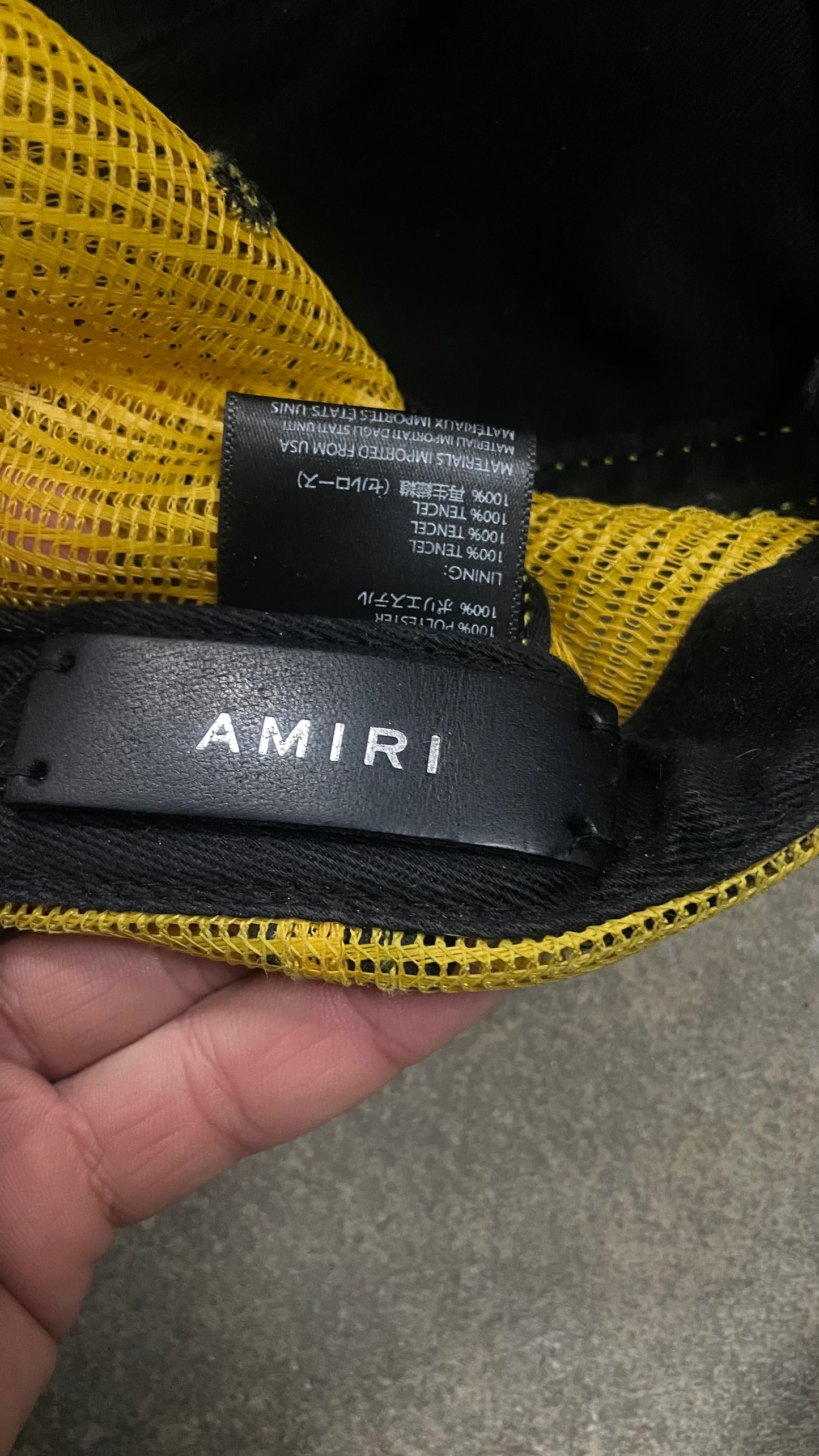 Amiri Core Logo Trucker Yellow Black Used OS