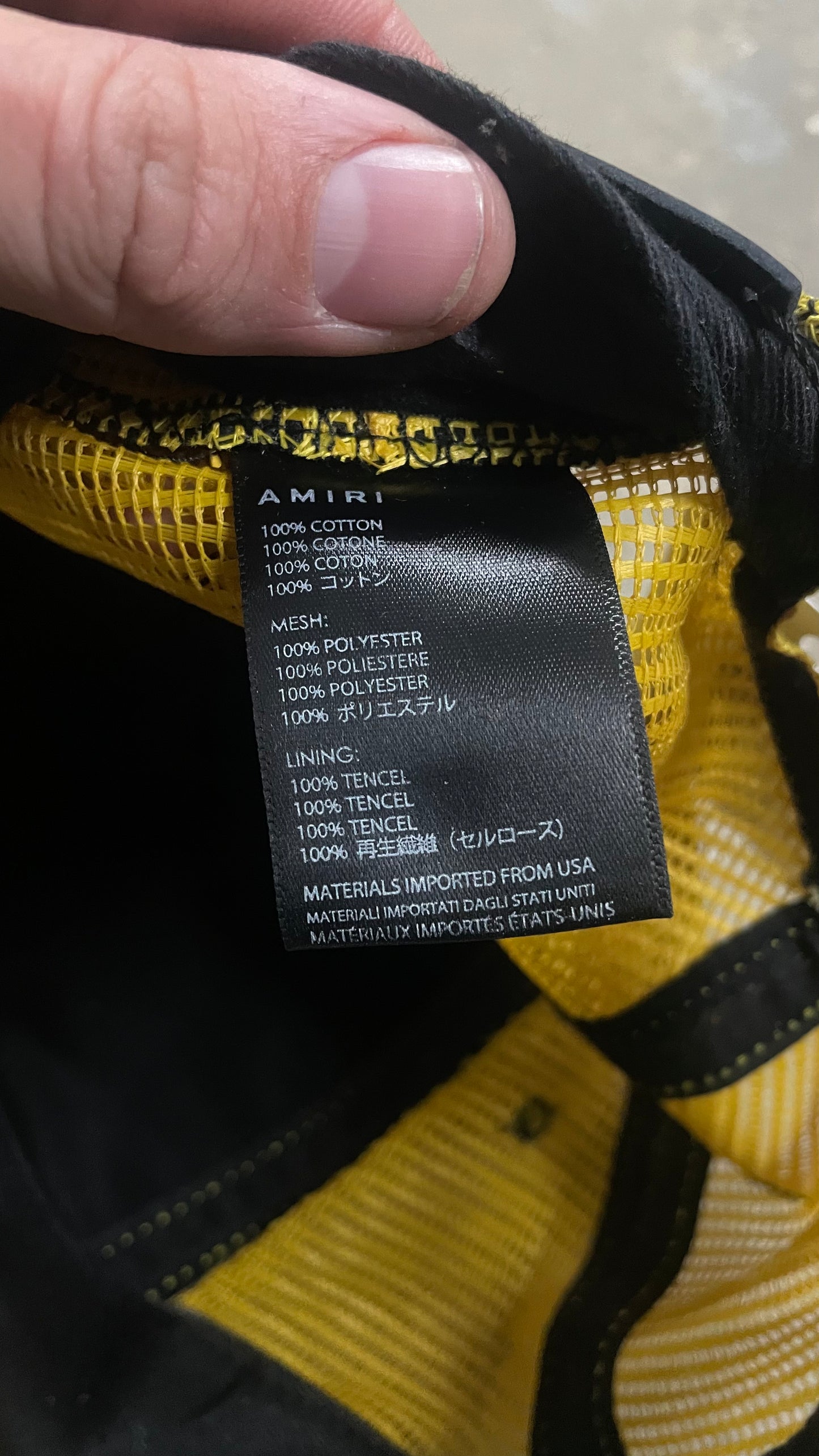 Amiri Core Logo Trucker Yellow Black Used OS