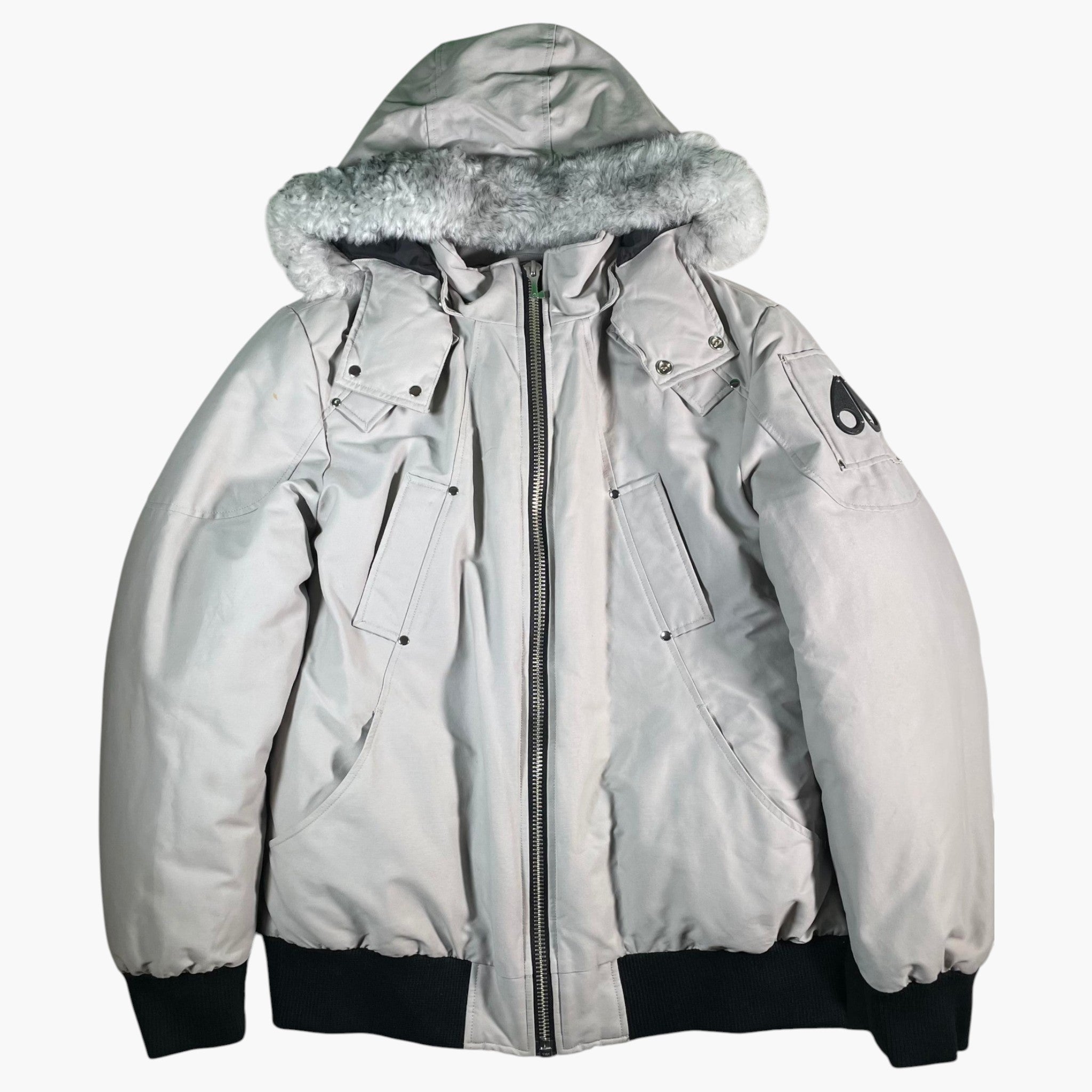 Moose Knuckles Slate Grey Bomber Parka Jacket