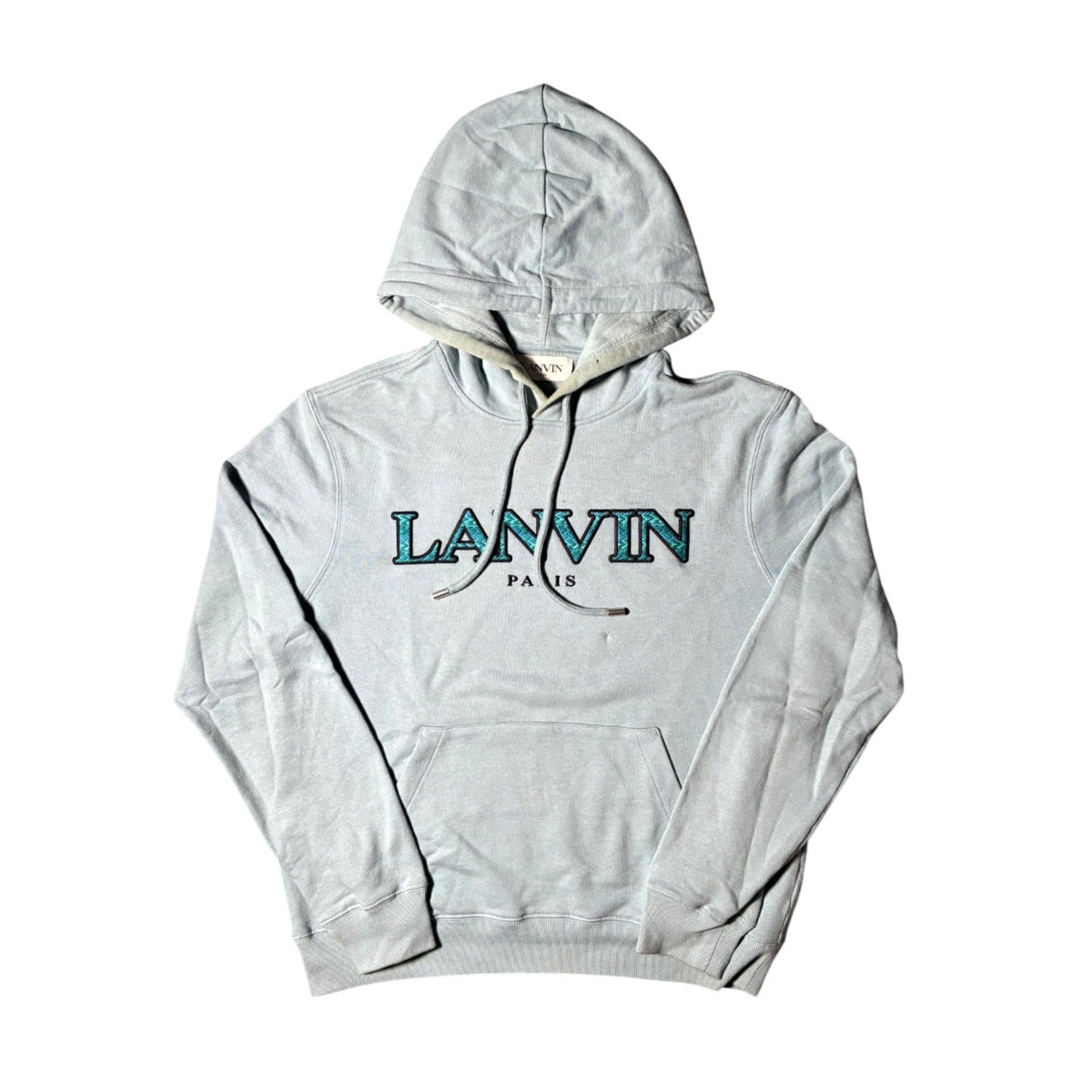 Lanvin Chest Logo Teal Hoodie