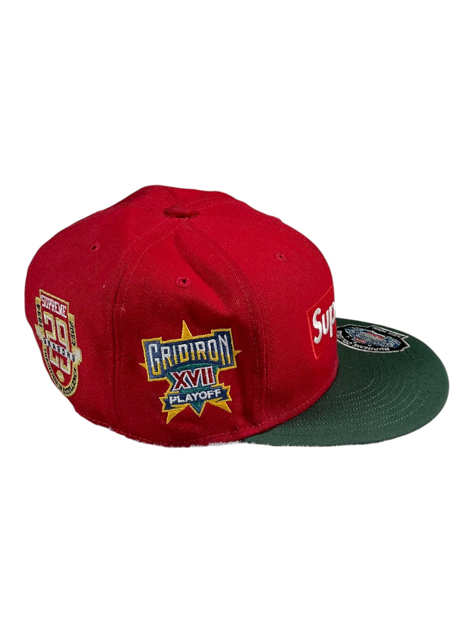 Supreme Red & Green Fitted Cap