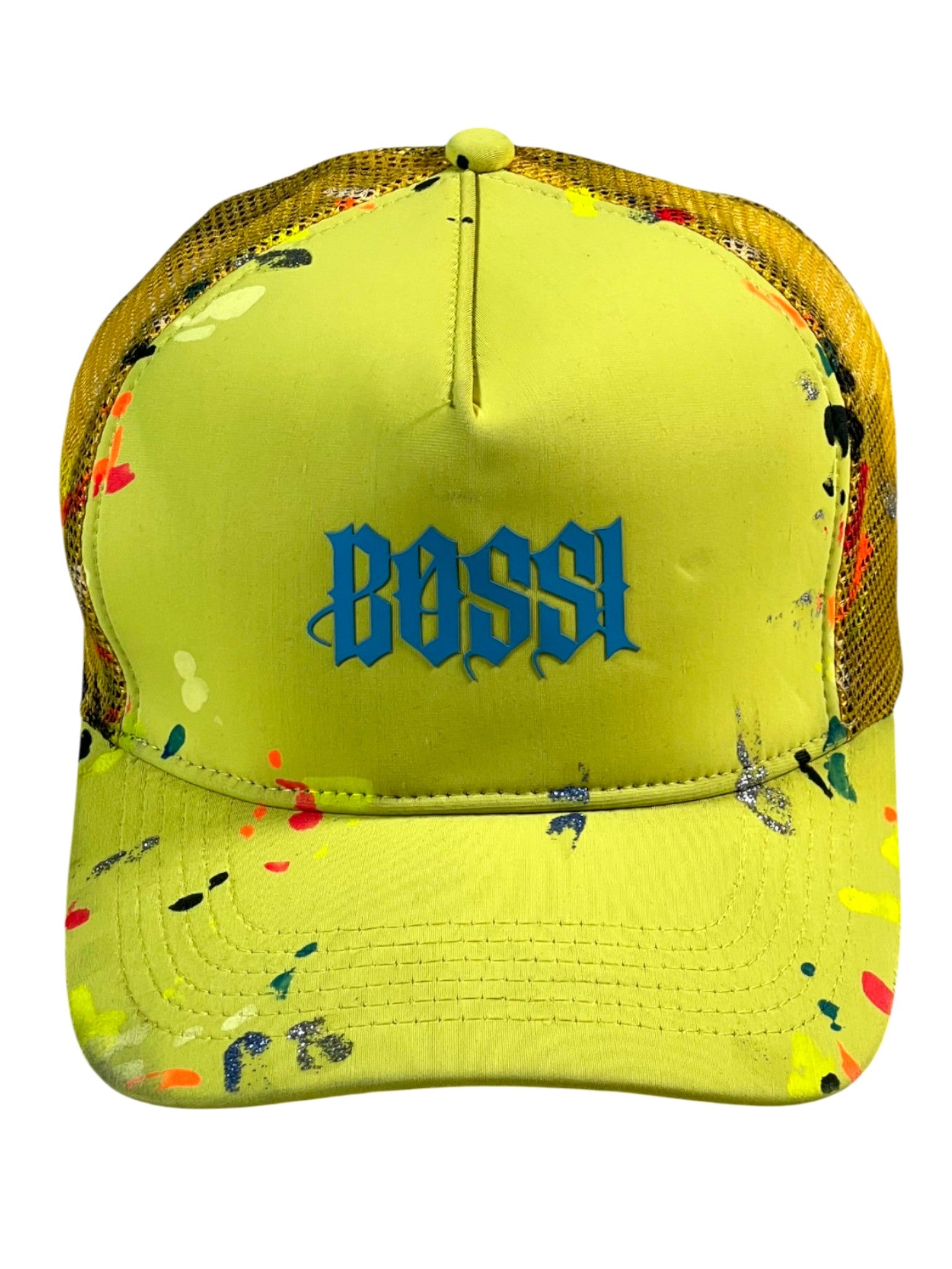 Bossi Trucker Splatter Yellow Cap
