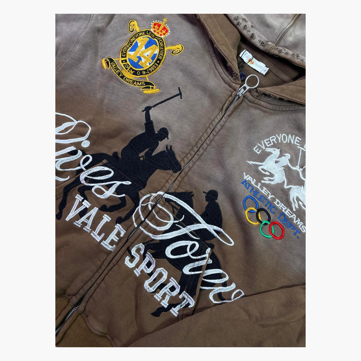 Vale Lives Forever Brown Zip Up