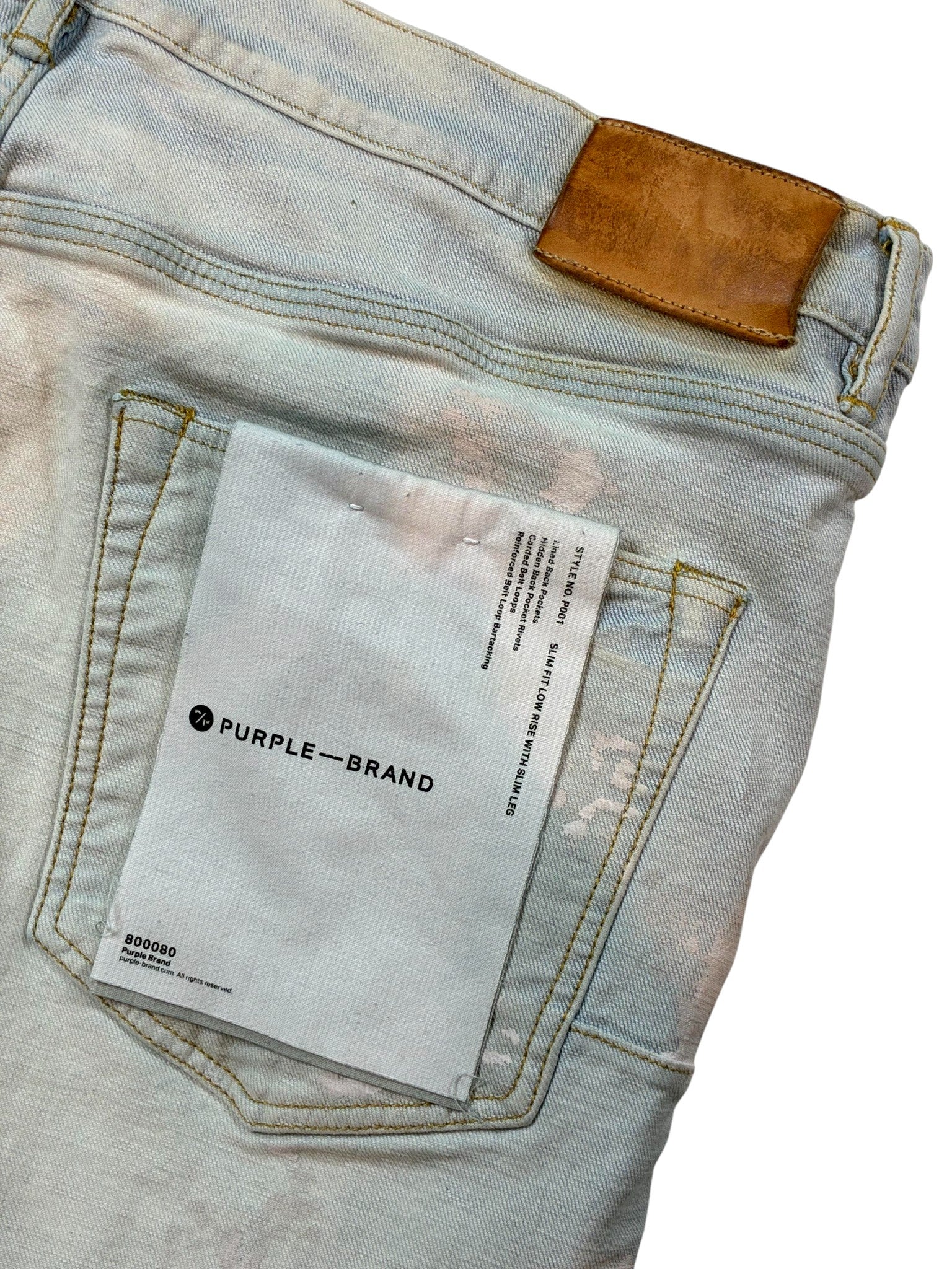 Purple Brand 'Paint Drip' Light Wash Jeans