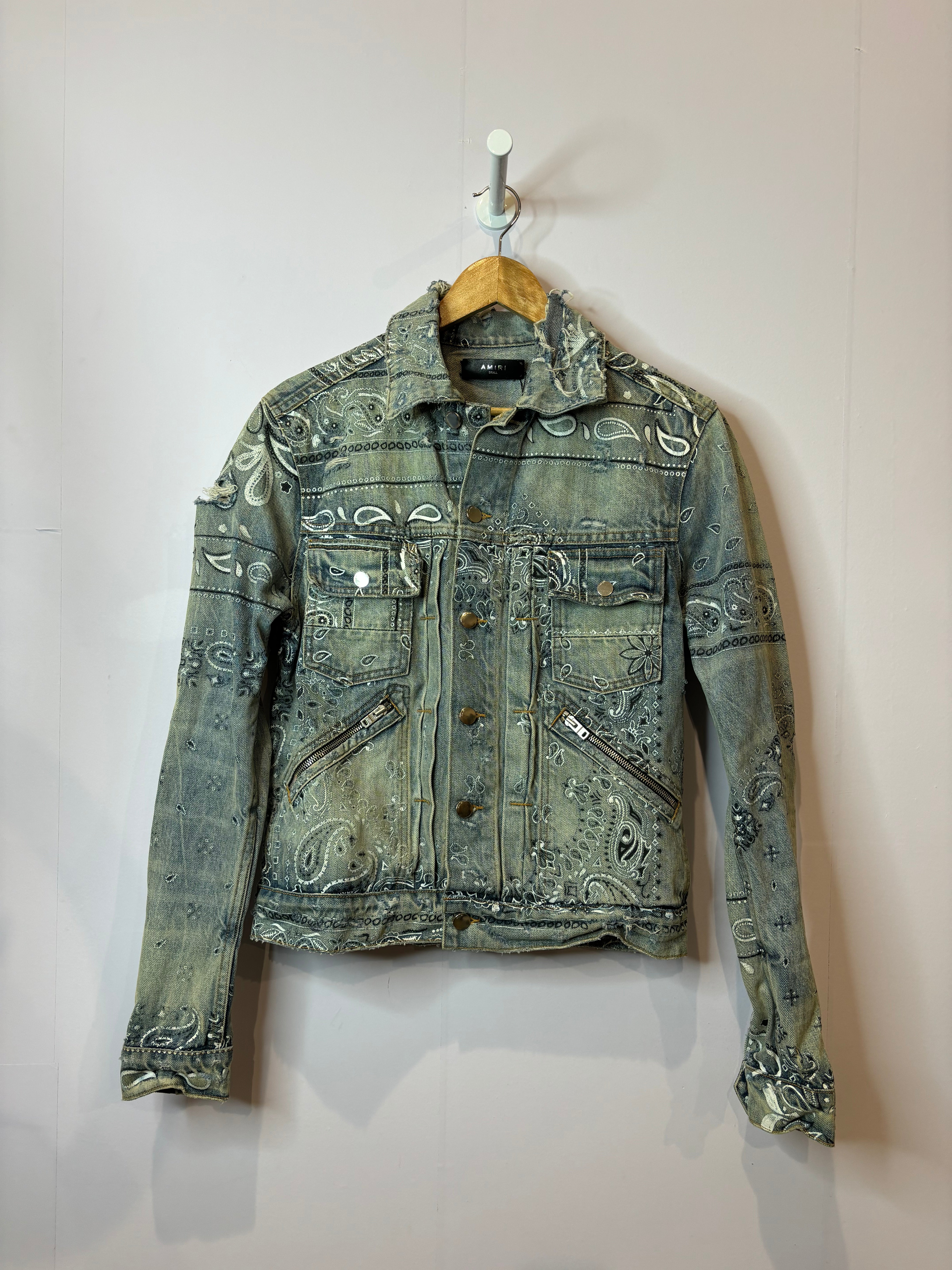 Amiri Paisley Jean Jacket Used Small