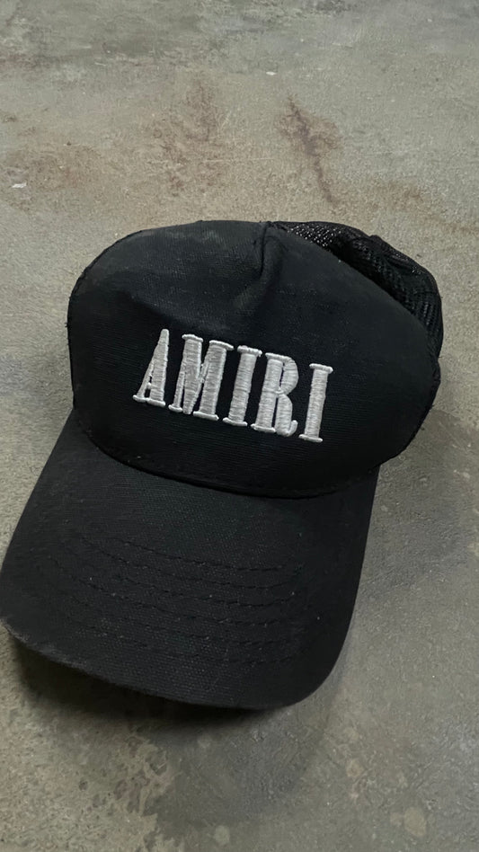 Amiri Core Logo Trucker Black White Used OS