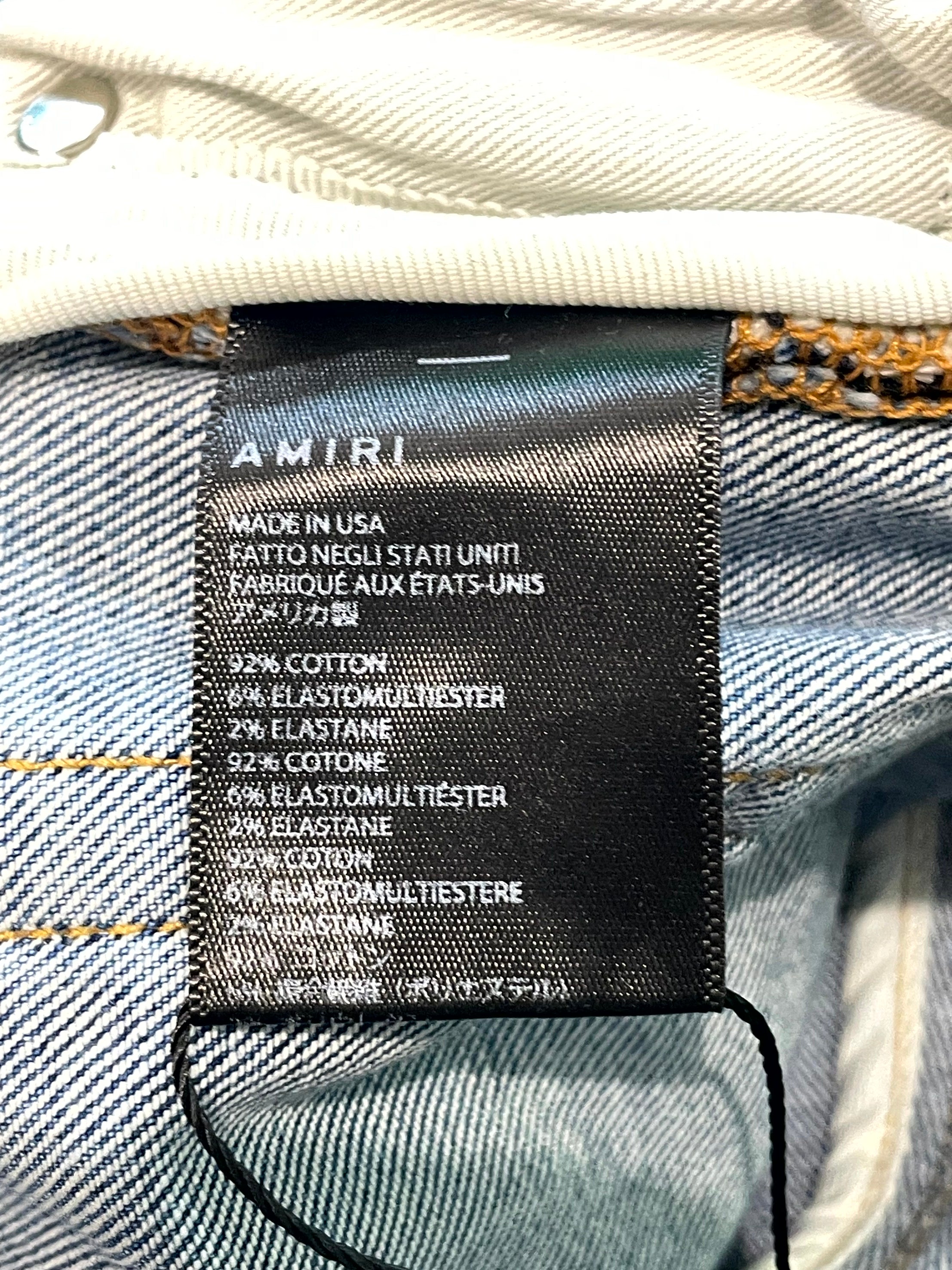 Amiri Light Wash MX2 Yellow Plaid Jeans