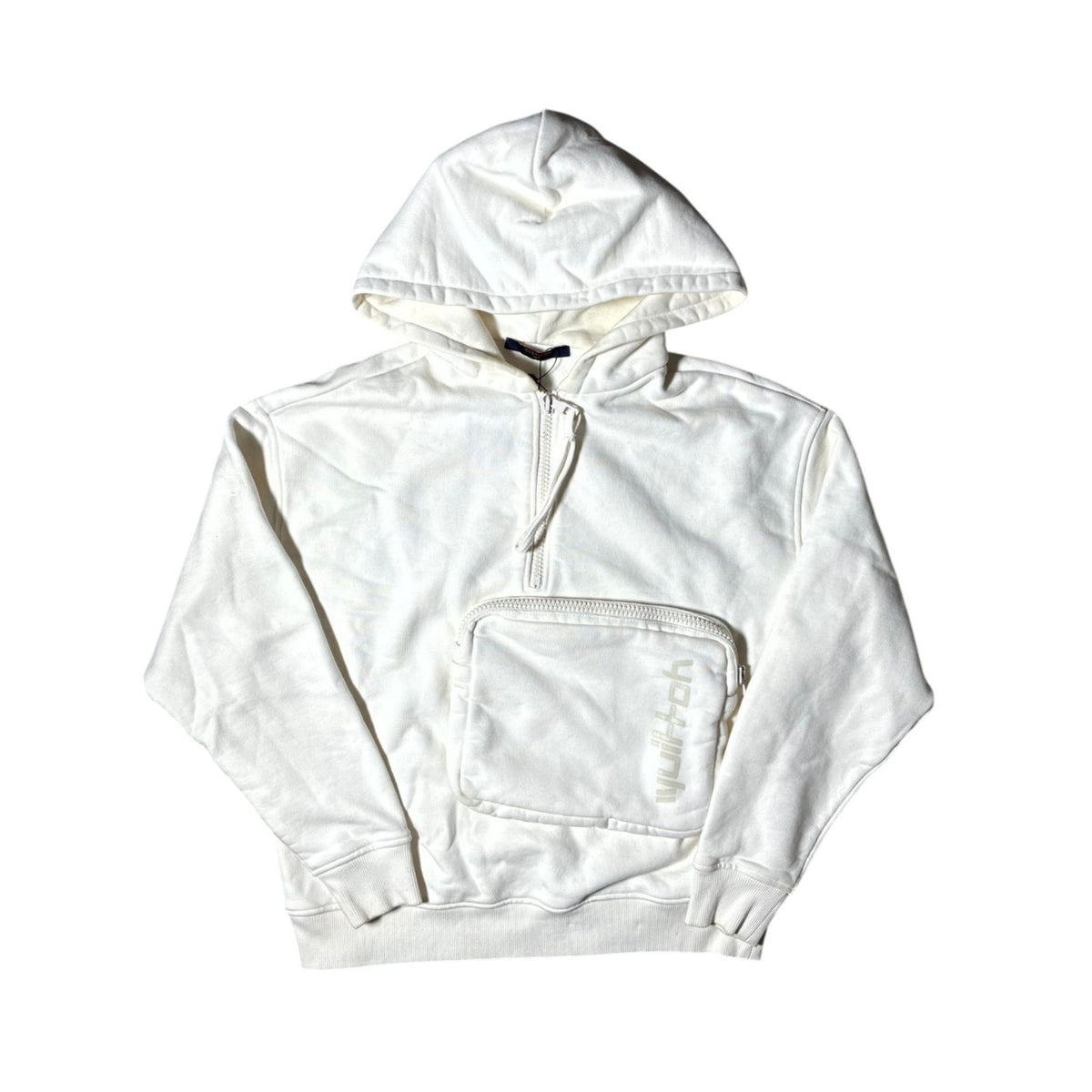 Louis Vuitton Cargo Pocket Half Zip White Hoodie