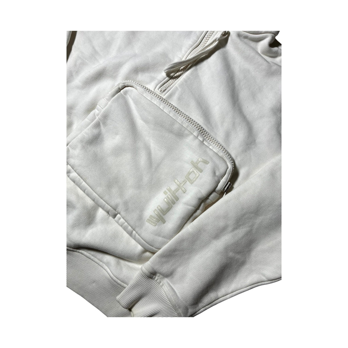 Louis Vuitton Cargo Pocket Half Zip White Hoodie