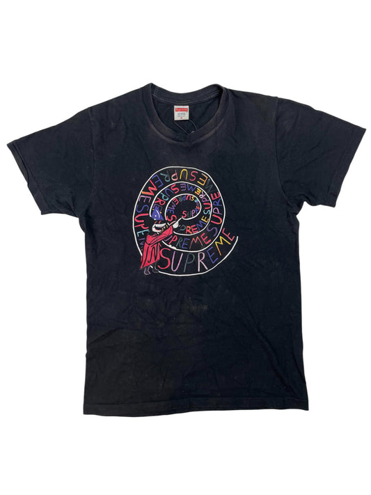 Supreme Multi Spiral Mickey Logo Black Tee
