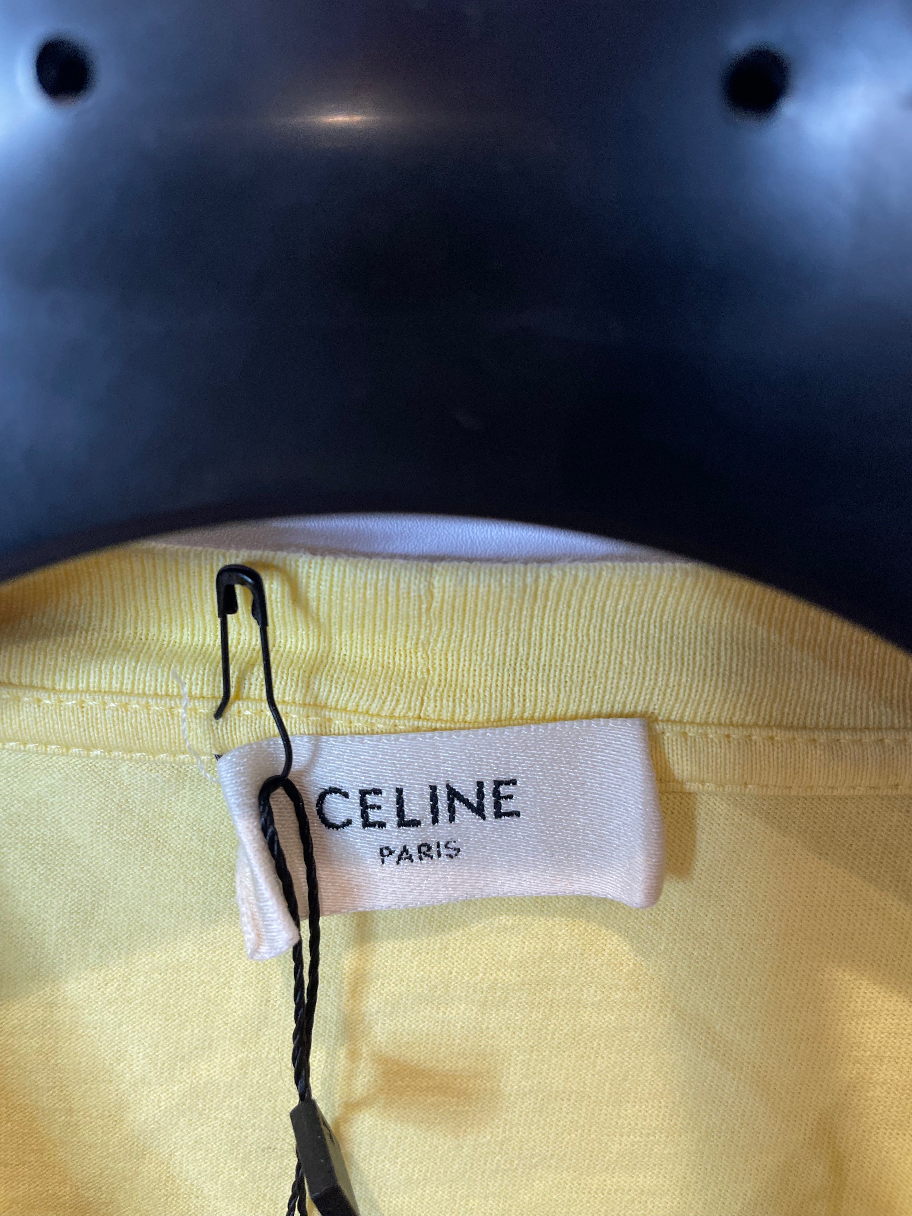 Celine Spellout Tee Yellow Used Large