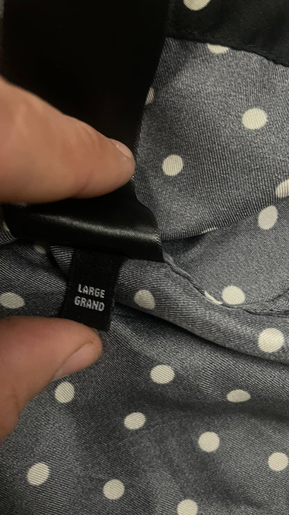 Amiri Polka Dot Silk Button Up Black Cream Used Large
