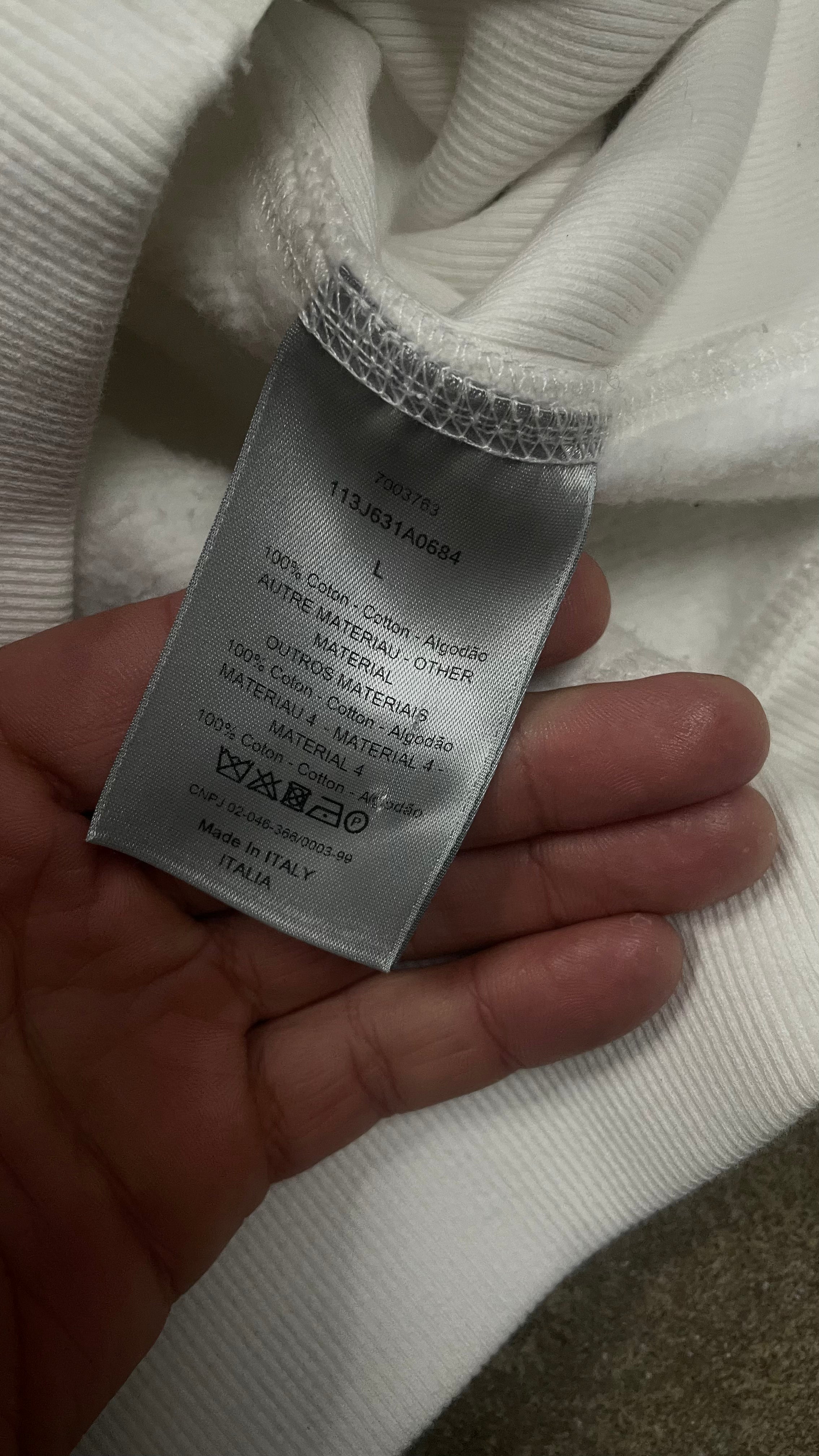 Dior Towel Zip Up Vest White Used Large