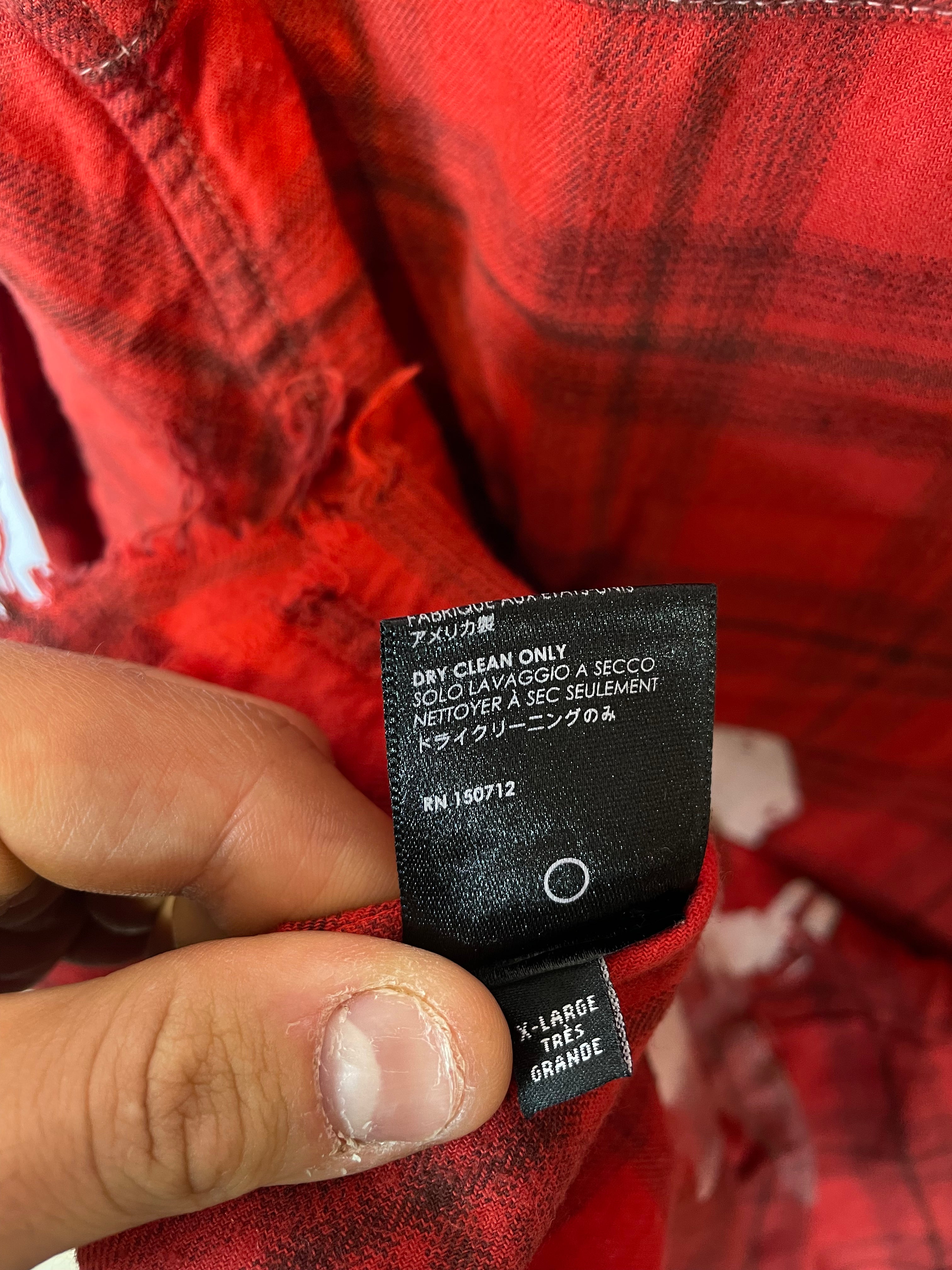 Amiri Flannel Red Shark XL Used