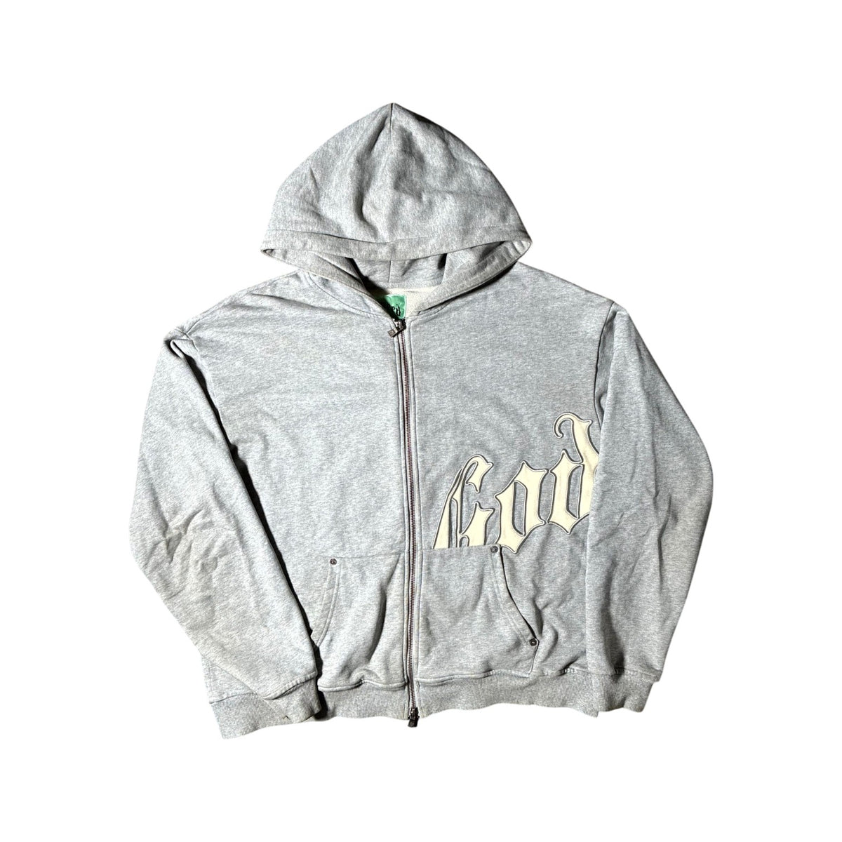 Godspeed OG Logo Zip Up Grey & Cream Hoodie