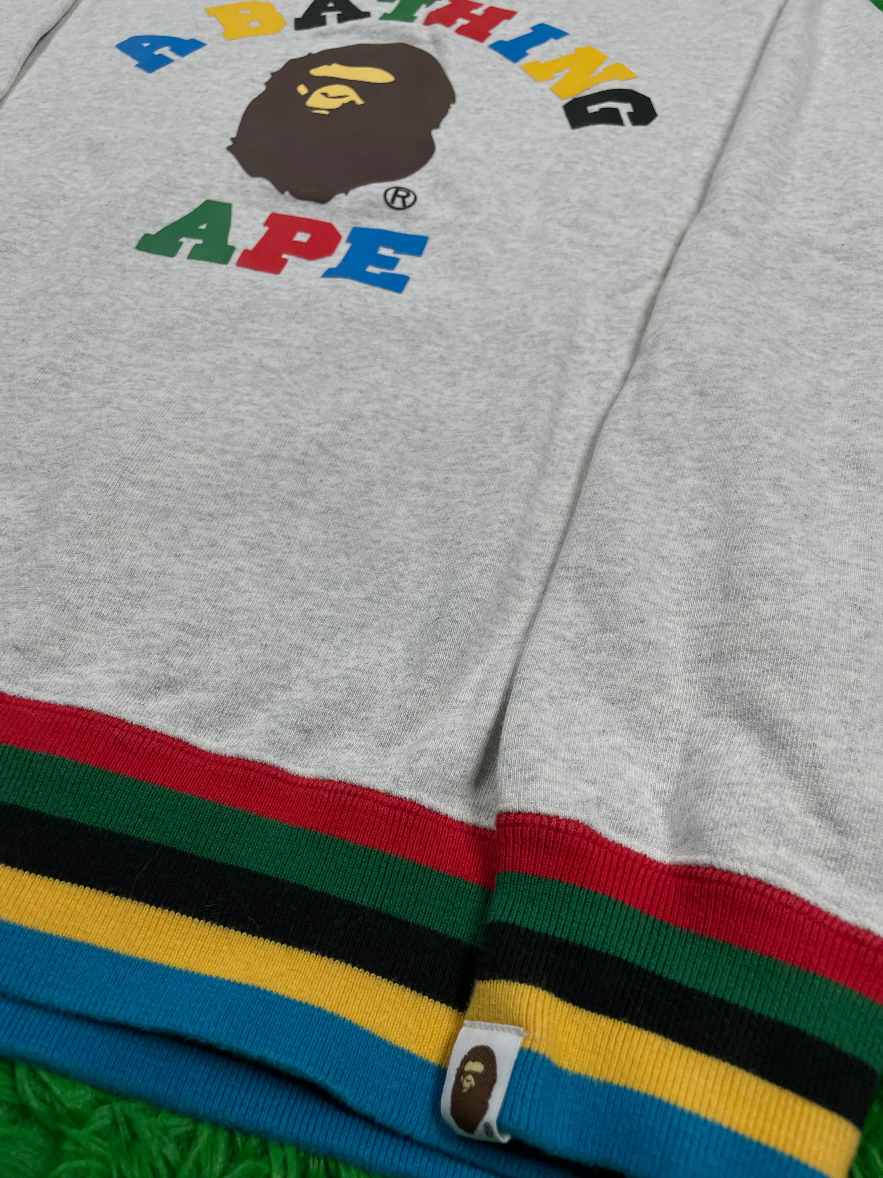 BAPE Crewneck Grey Multi Medium Used