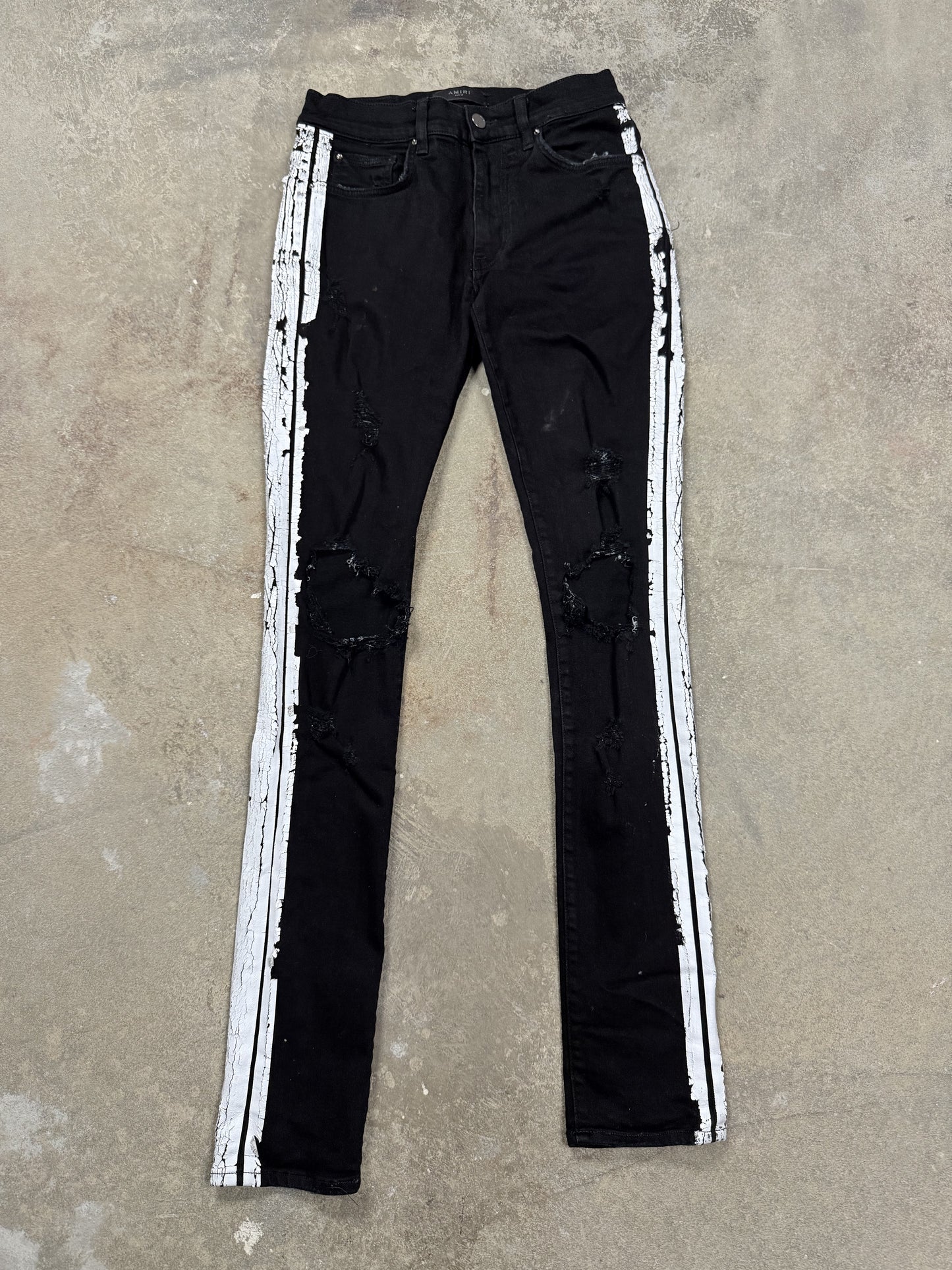 Amiri Jeans Black White Stripe Used 30