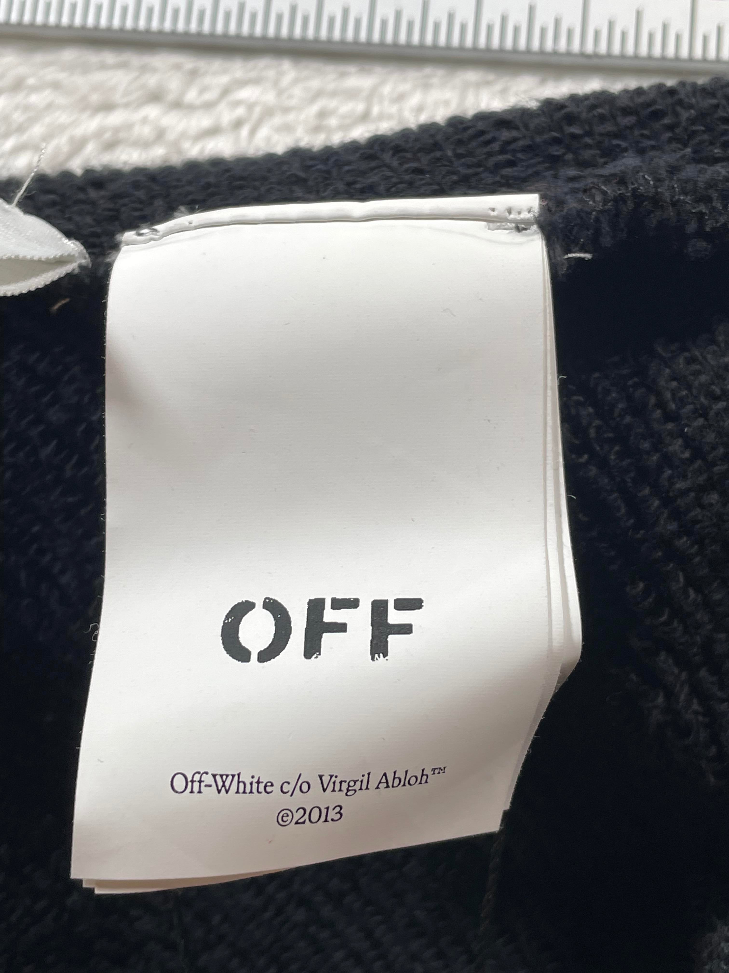 Off White Embroidered Black Hoodie