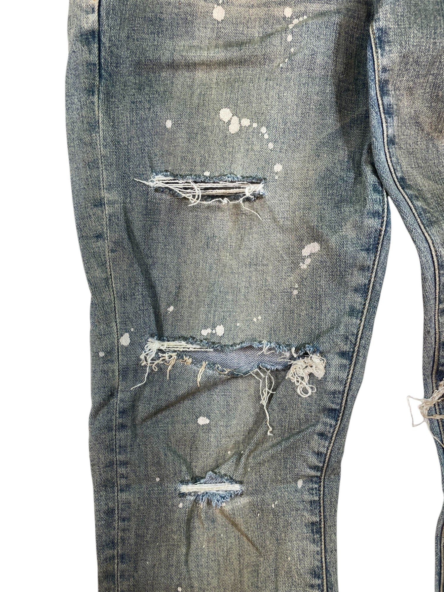 Purple Brand Vintage Wash Splatter Ripped Jeans