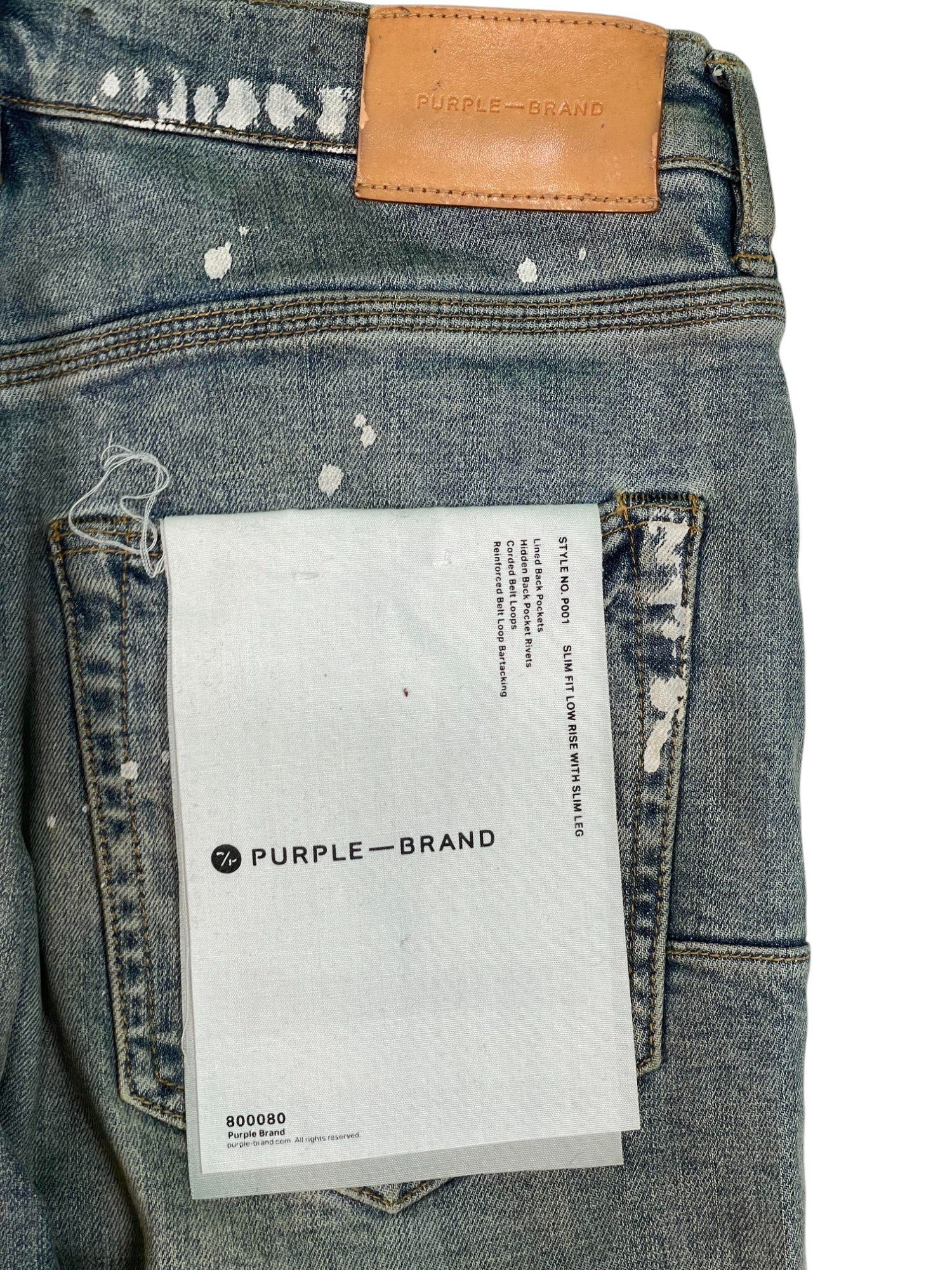 Purple Brand Vintage Wash Splatter Ripped Jeans