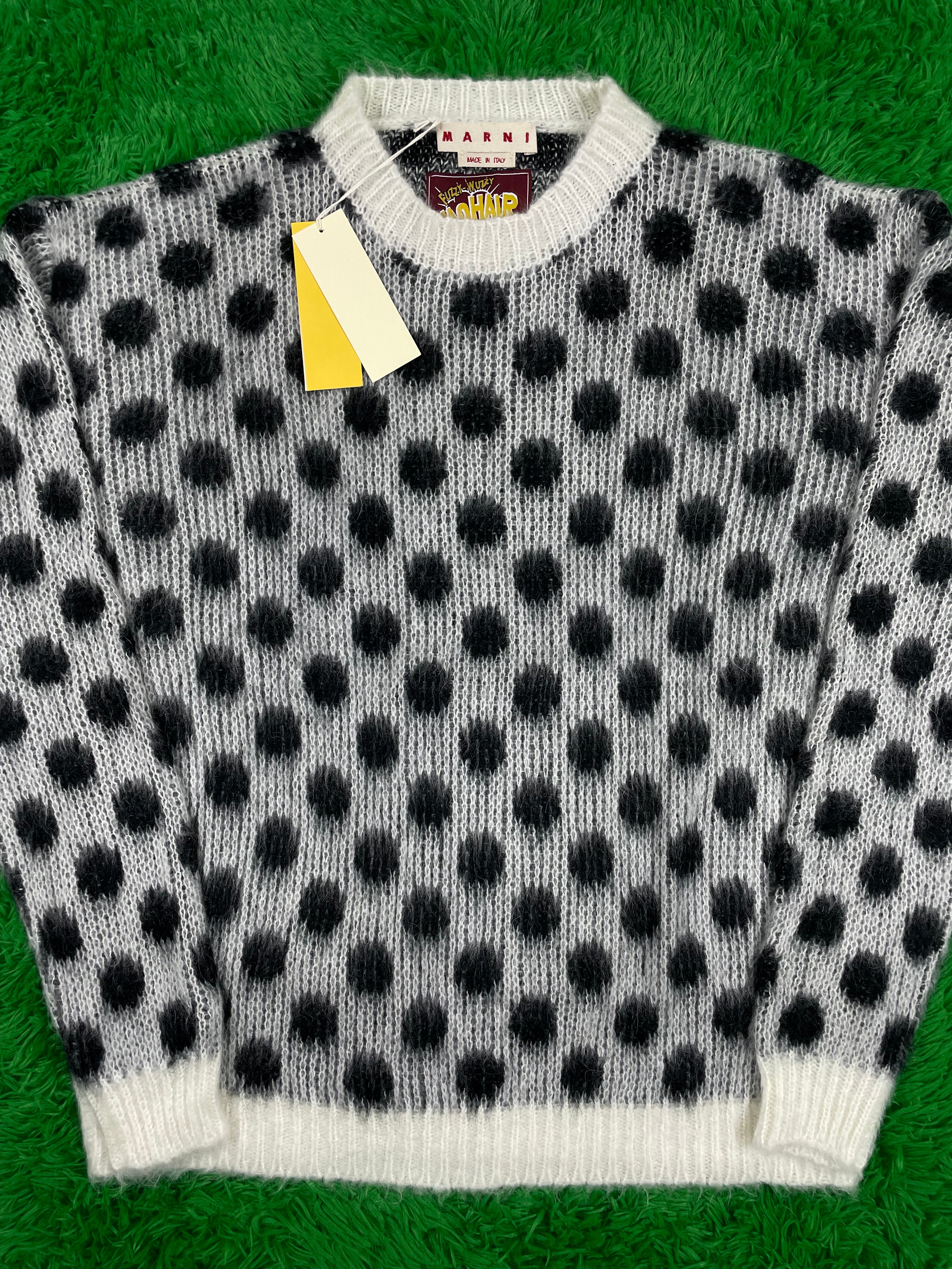 Marni Brushed Dots Fuzzy Wuzzy Round Neck Sweater