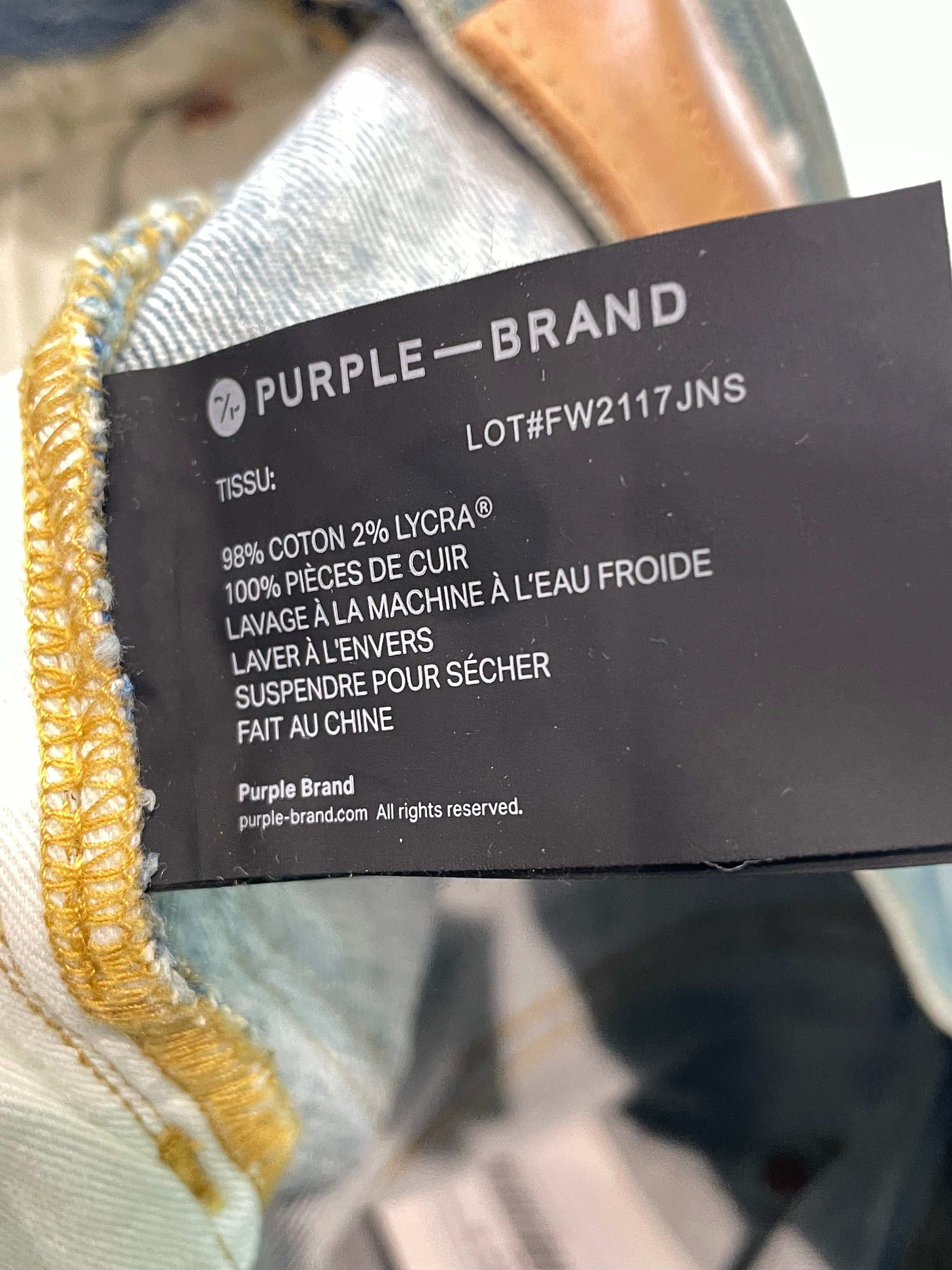 Purple Brand Vintage Wash Splatter Ripped Jeans