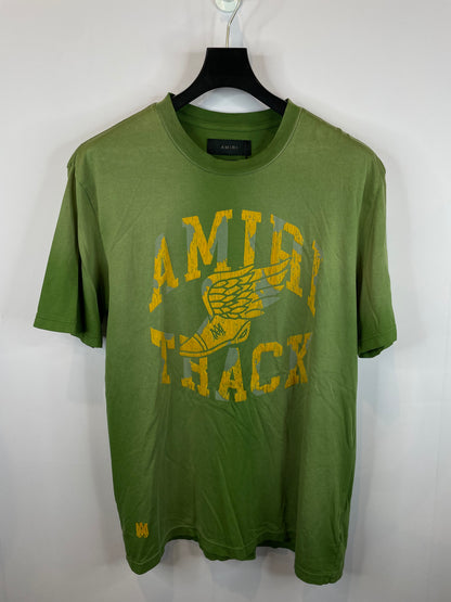Amiri Track Tee Olive Yellow Used Medium