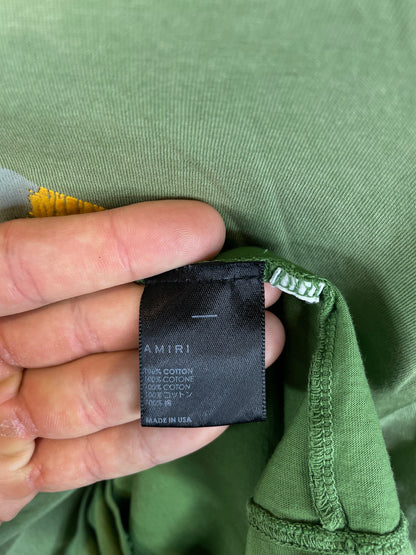 Amiri Track Tee Olive Yellow Used Medium