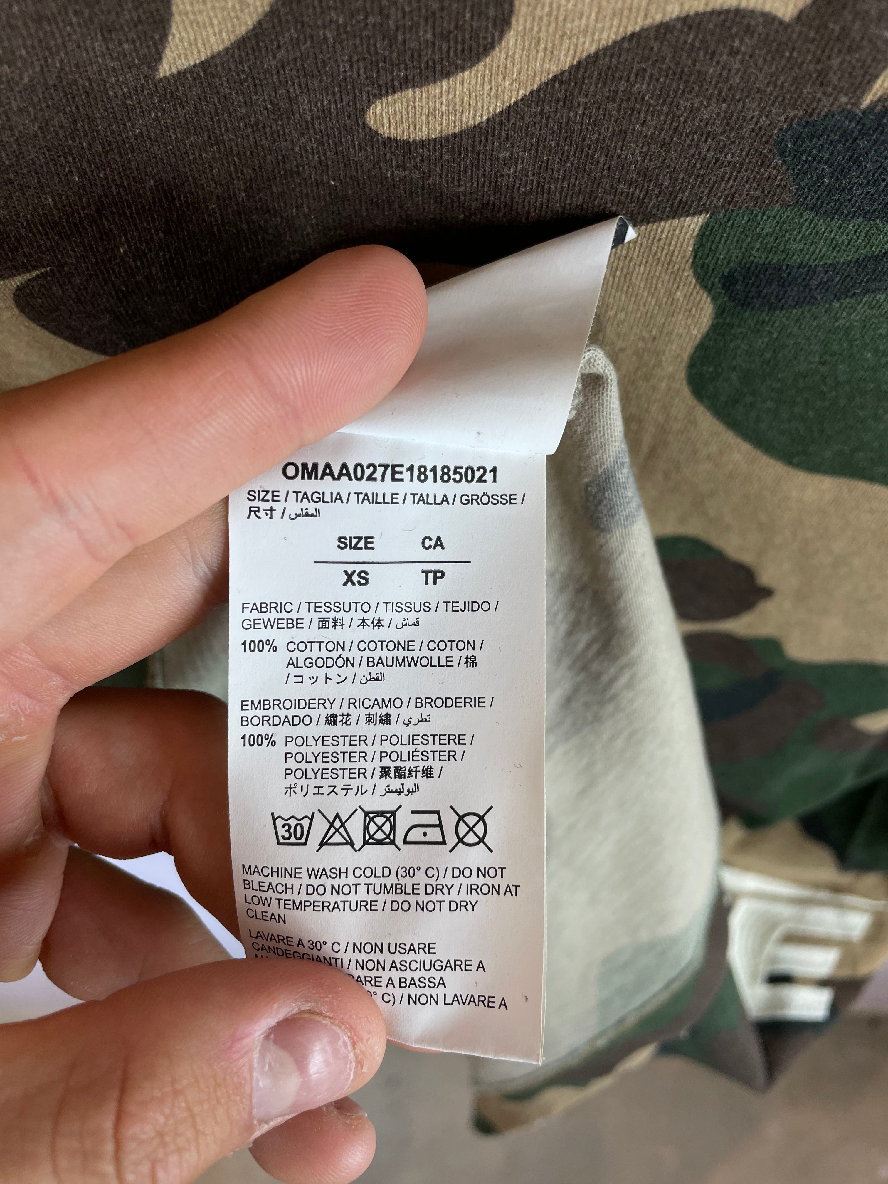 Off White Camo Tee Used XS