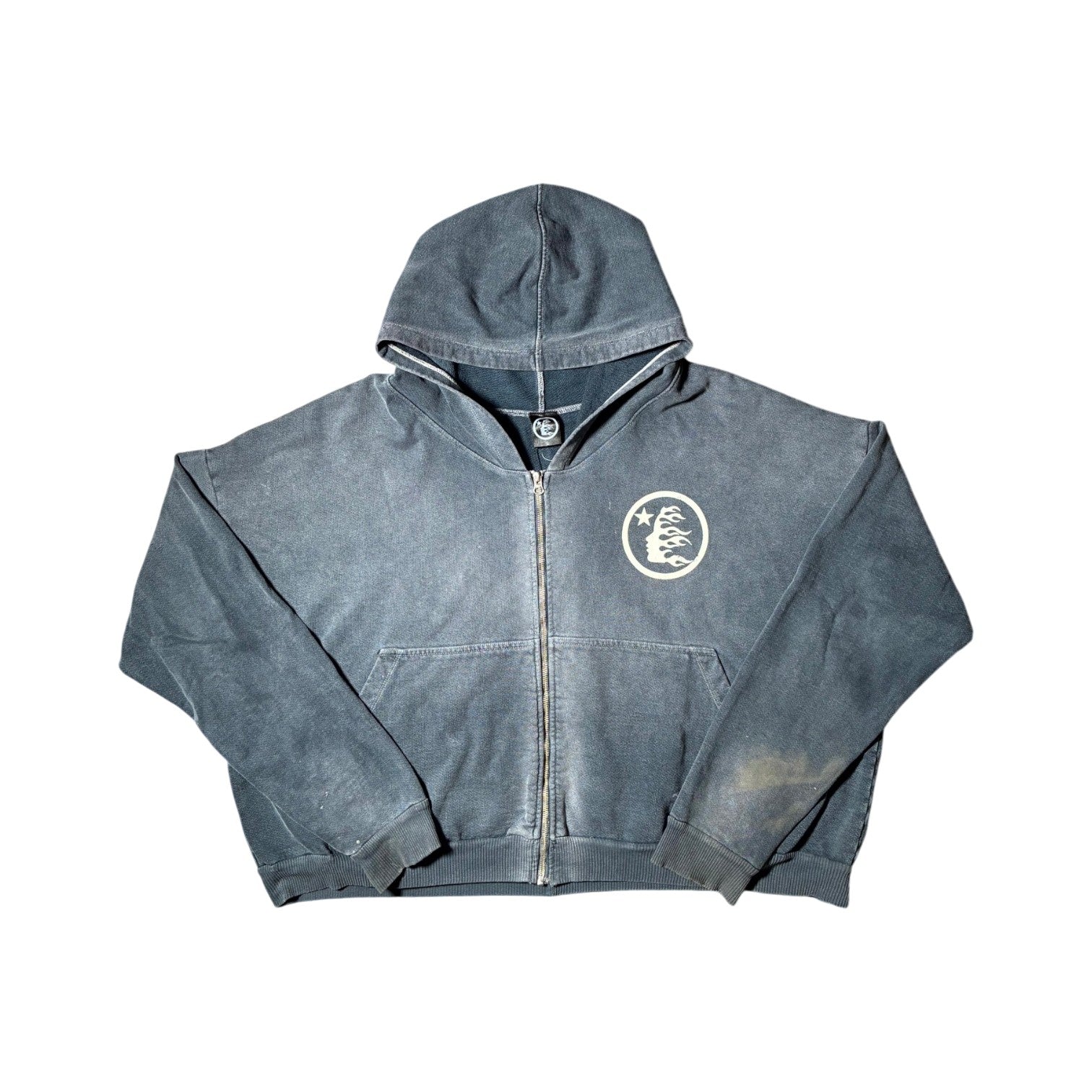 Hellstar Oversized Zip Up Black Wash Hoodie