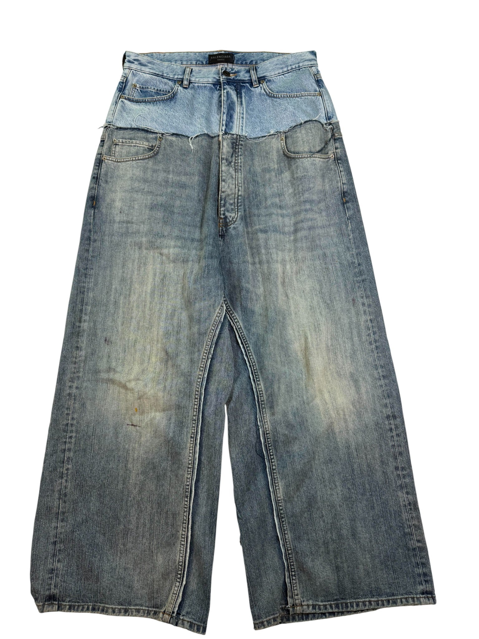 Balenciaga Light Vintage Wash Cut Up Jeans