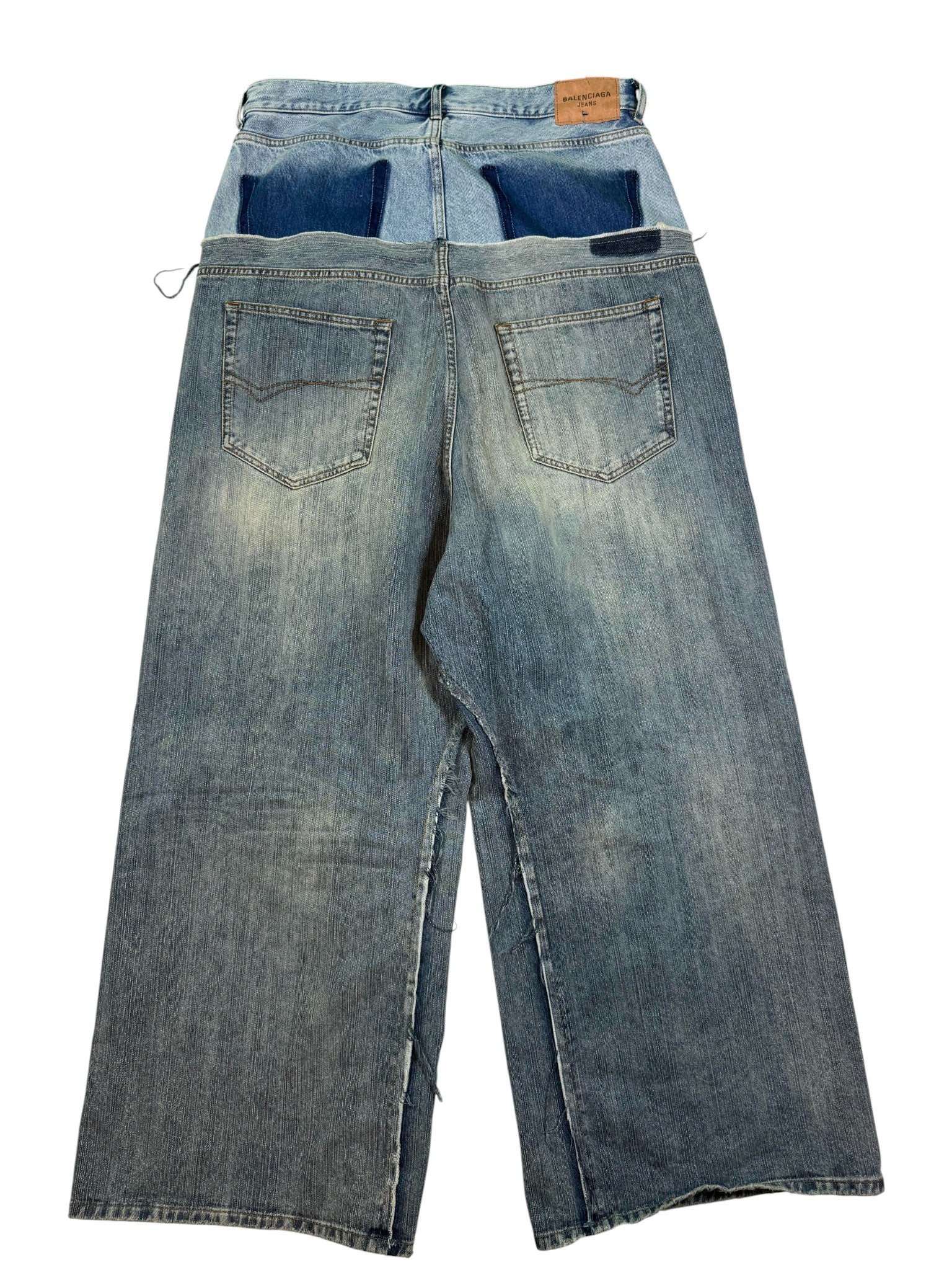 Balenciaga Light Vintage Wash Cut Up Jeans