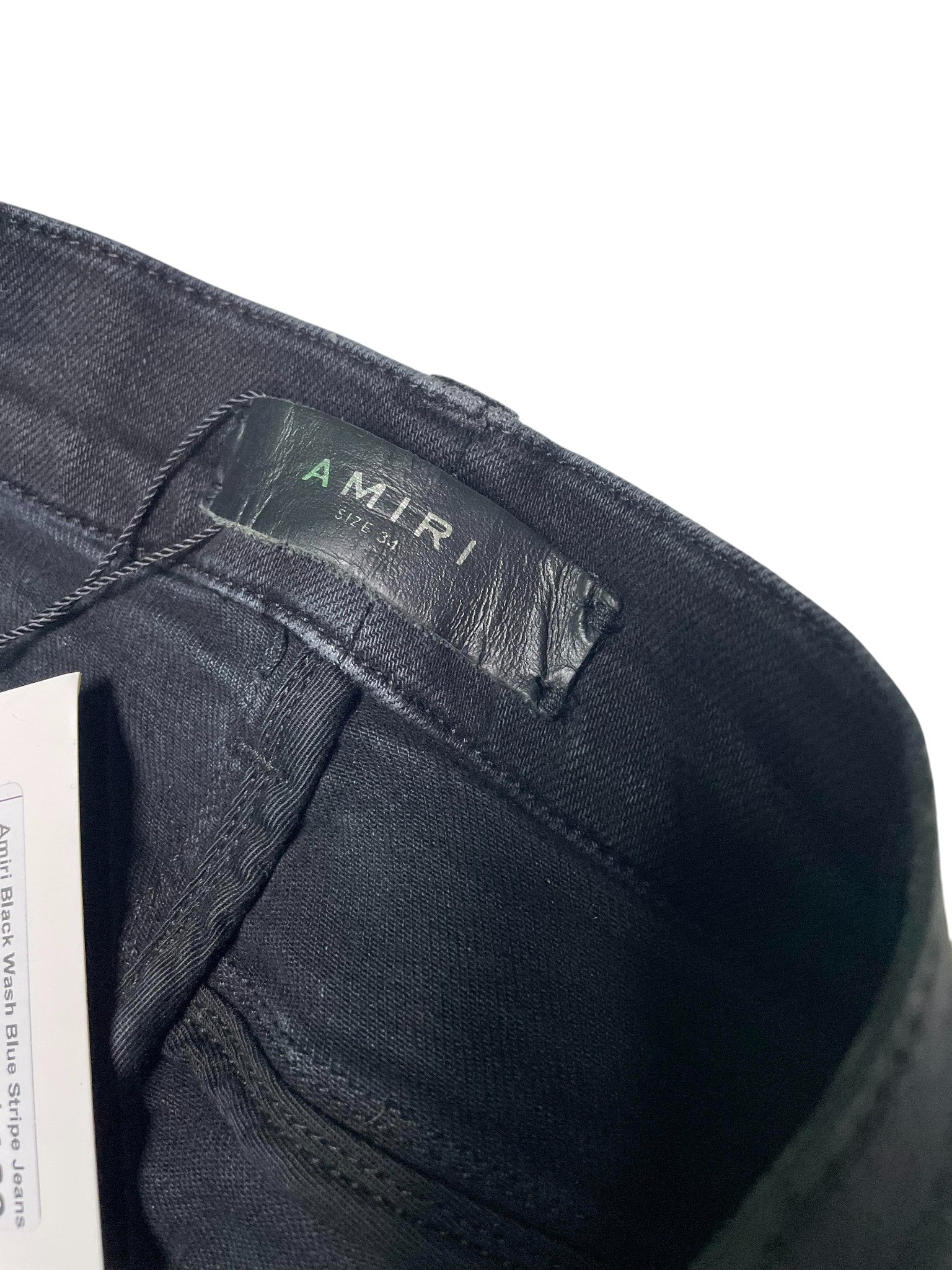 Amiri Black Wash & Blue Stripe Jeans