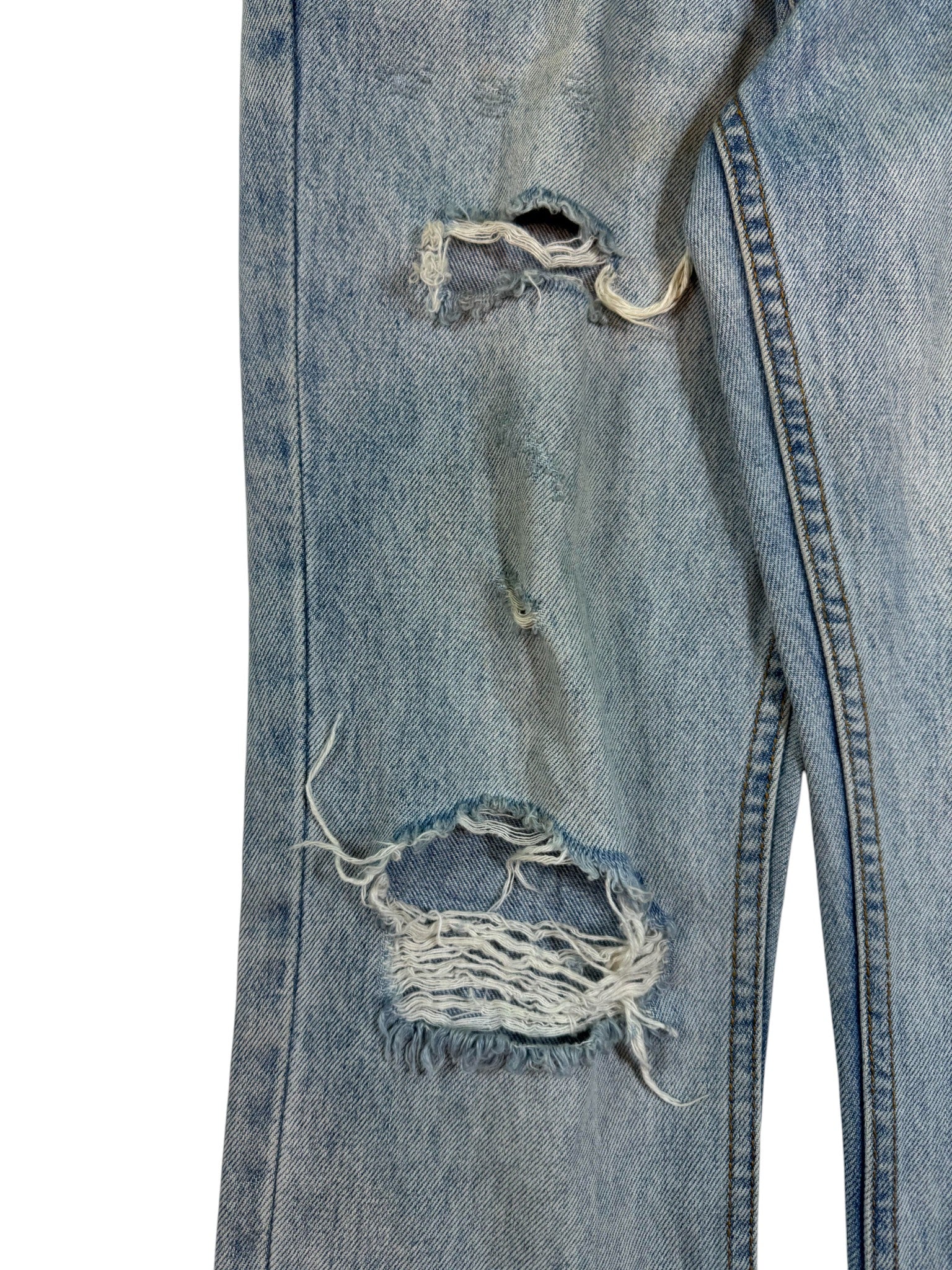 Ksubi Light Wash Ripped Box Logo Jeans