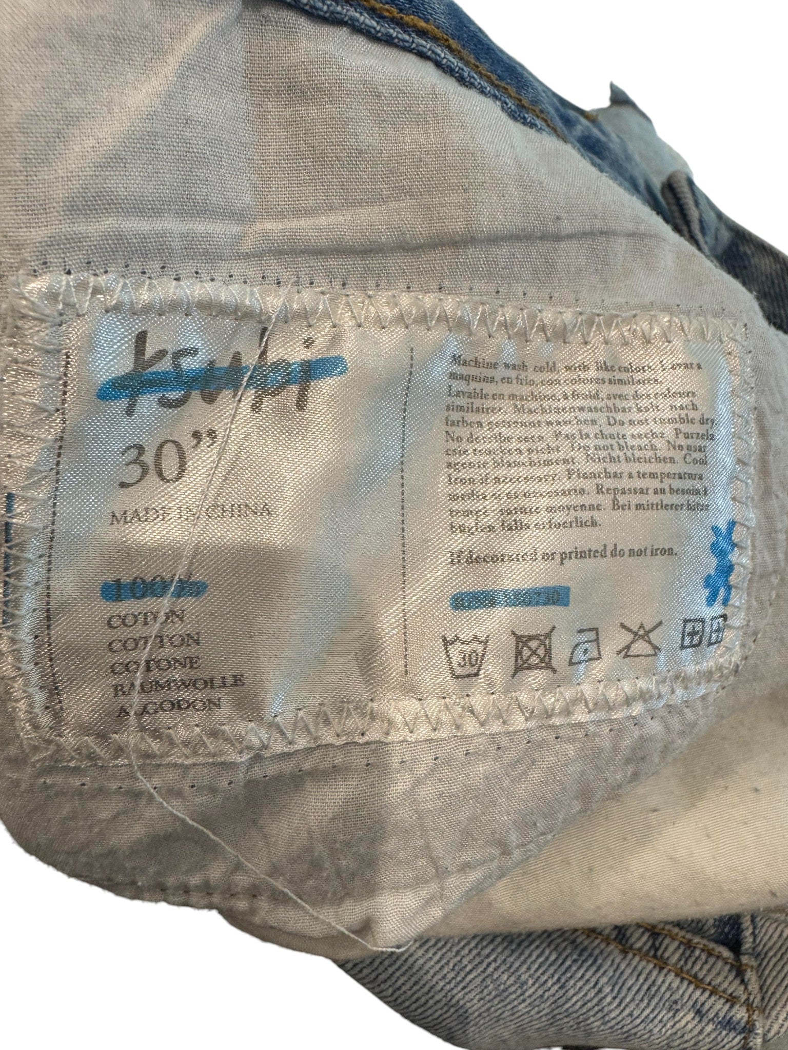 Ksubi Light Wash Ripped Box Logo Jeans