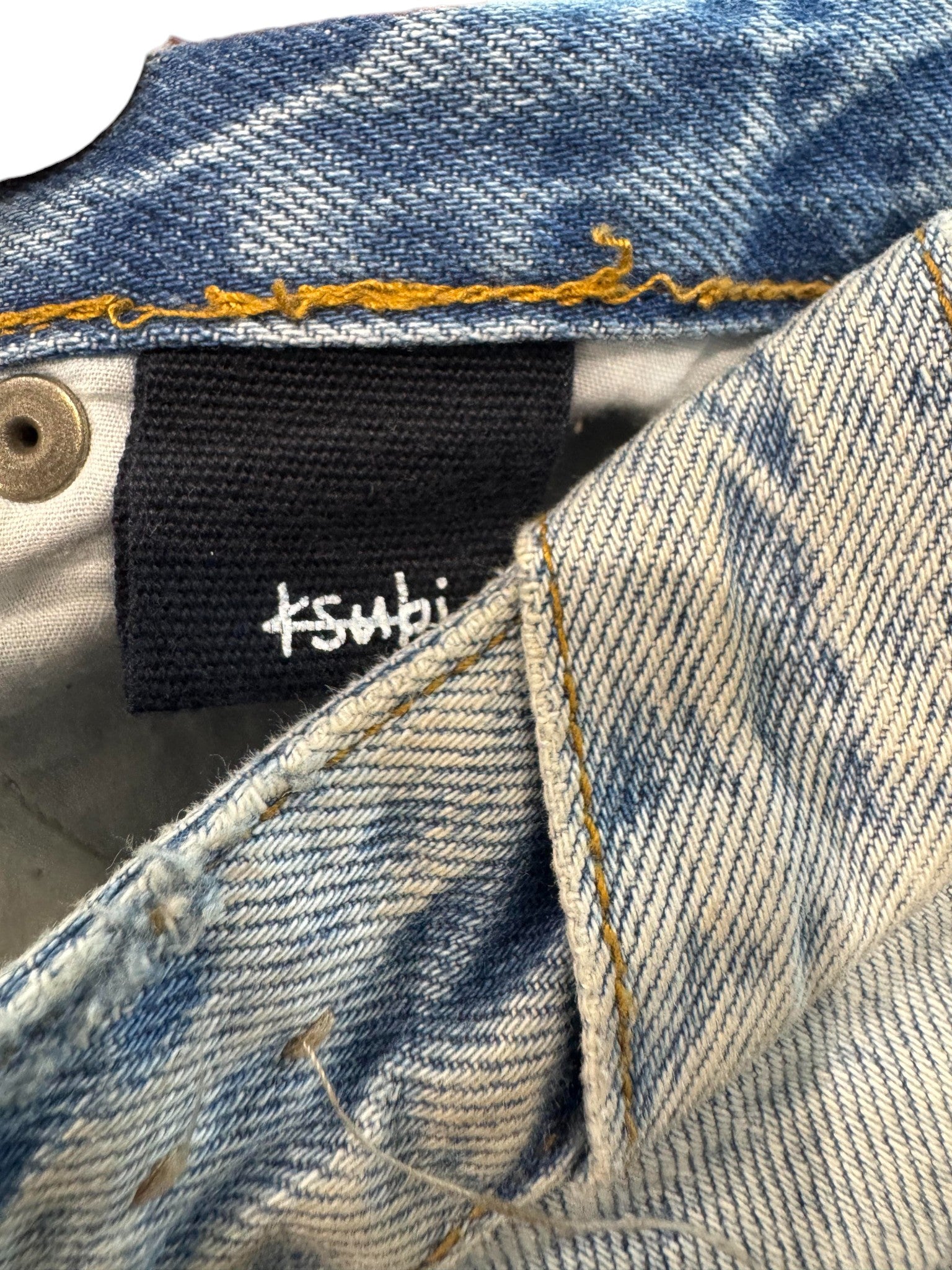 Ksubi Light Wash Ripped Box Logo Jeans