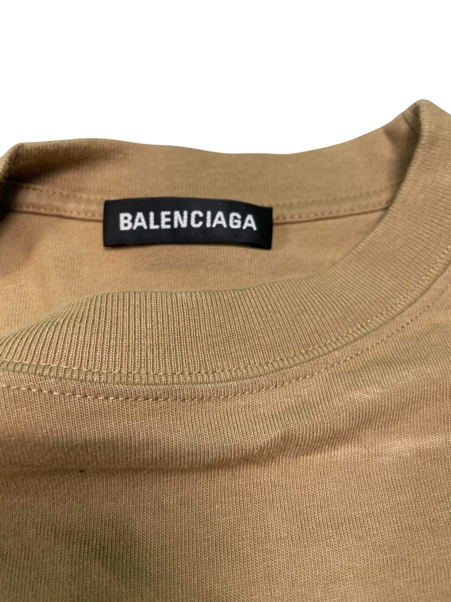Balenciaga Logo Tan Tee