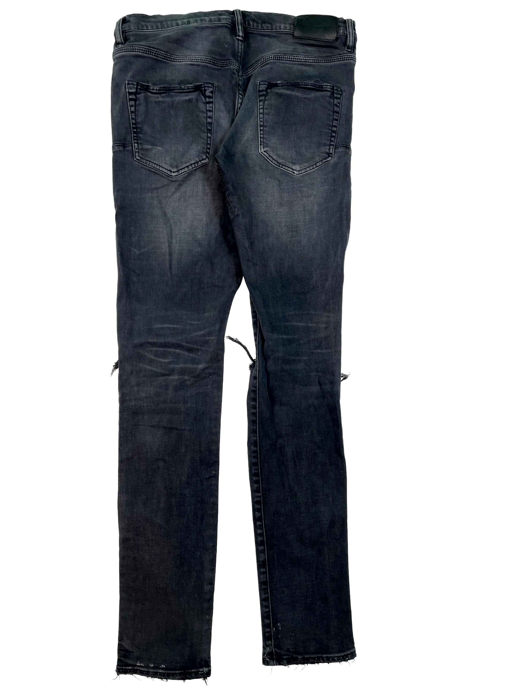 Purple Plain Ripped Black Wash Jeans