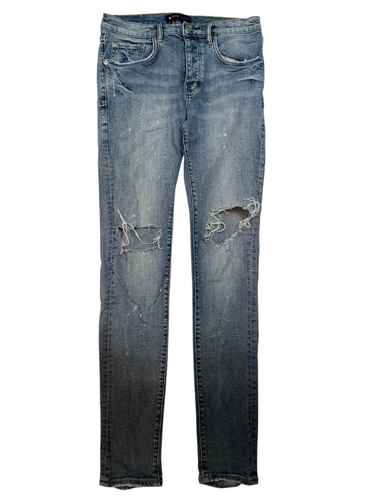 Purple Brand Light Wash Ripped Jeans