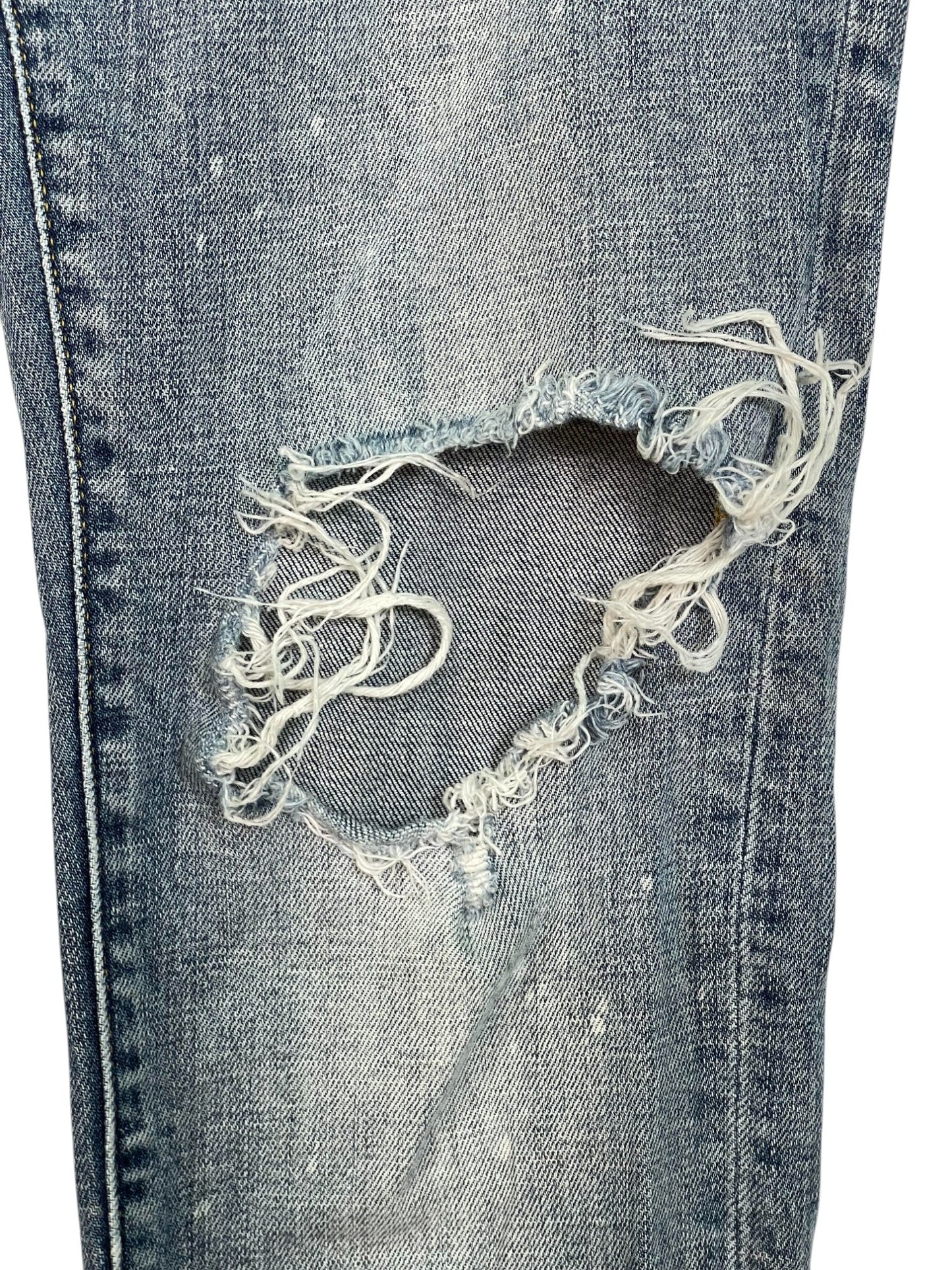 Purple Brand Light Wash Ripped Jeans