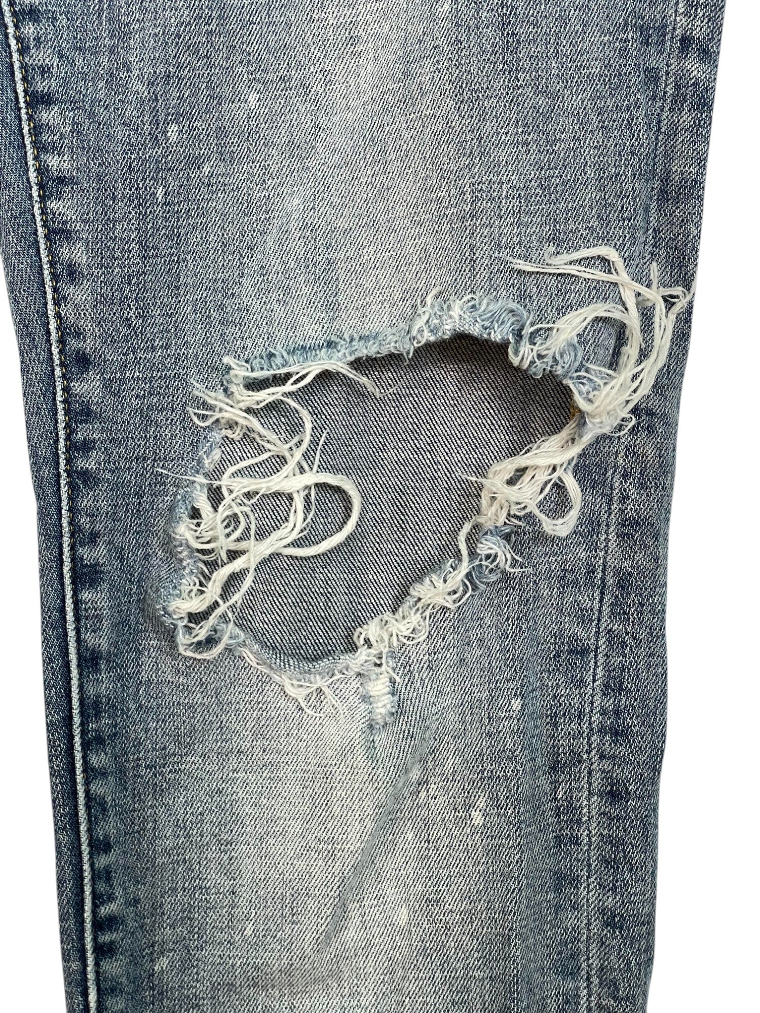 Purple Brand Light Wash Ripped Jeans