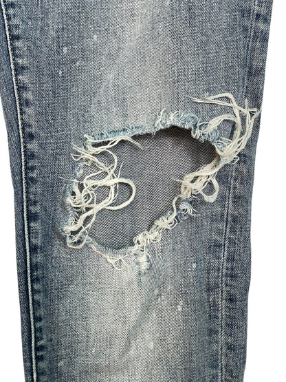 Purple Brand Light Wash Ripped Jeans