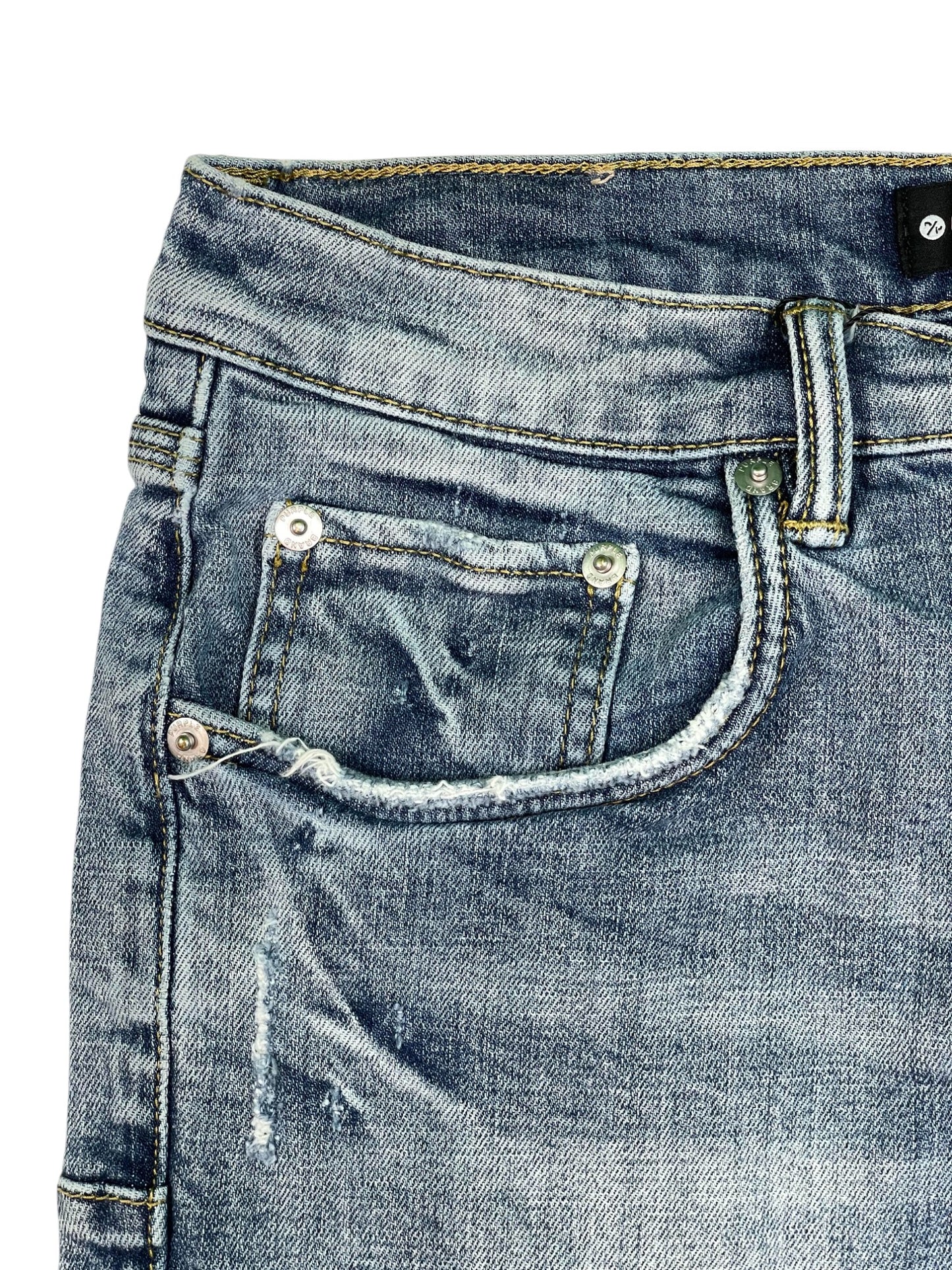 Purple Brand Light Wash Ripped Jeans