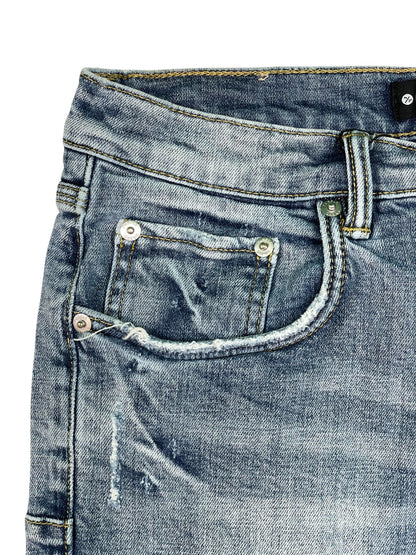 Purple Brand Light Wash Ripped Jeans