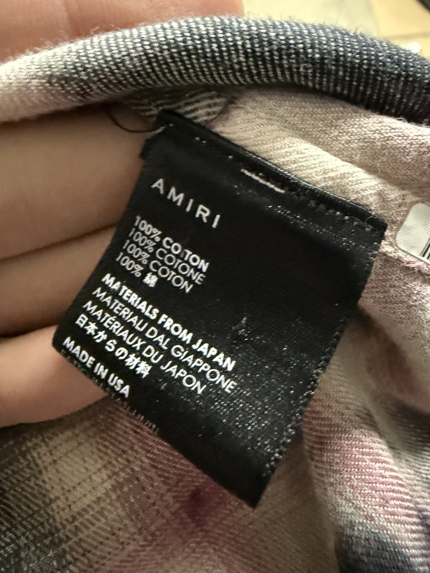 Amiri Flannel Black Pink Used Small