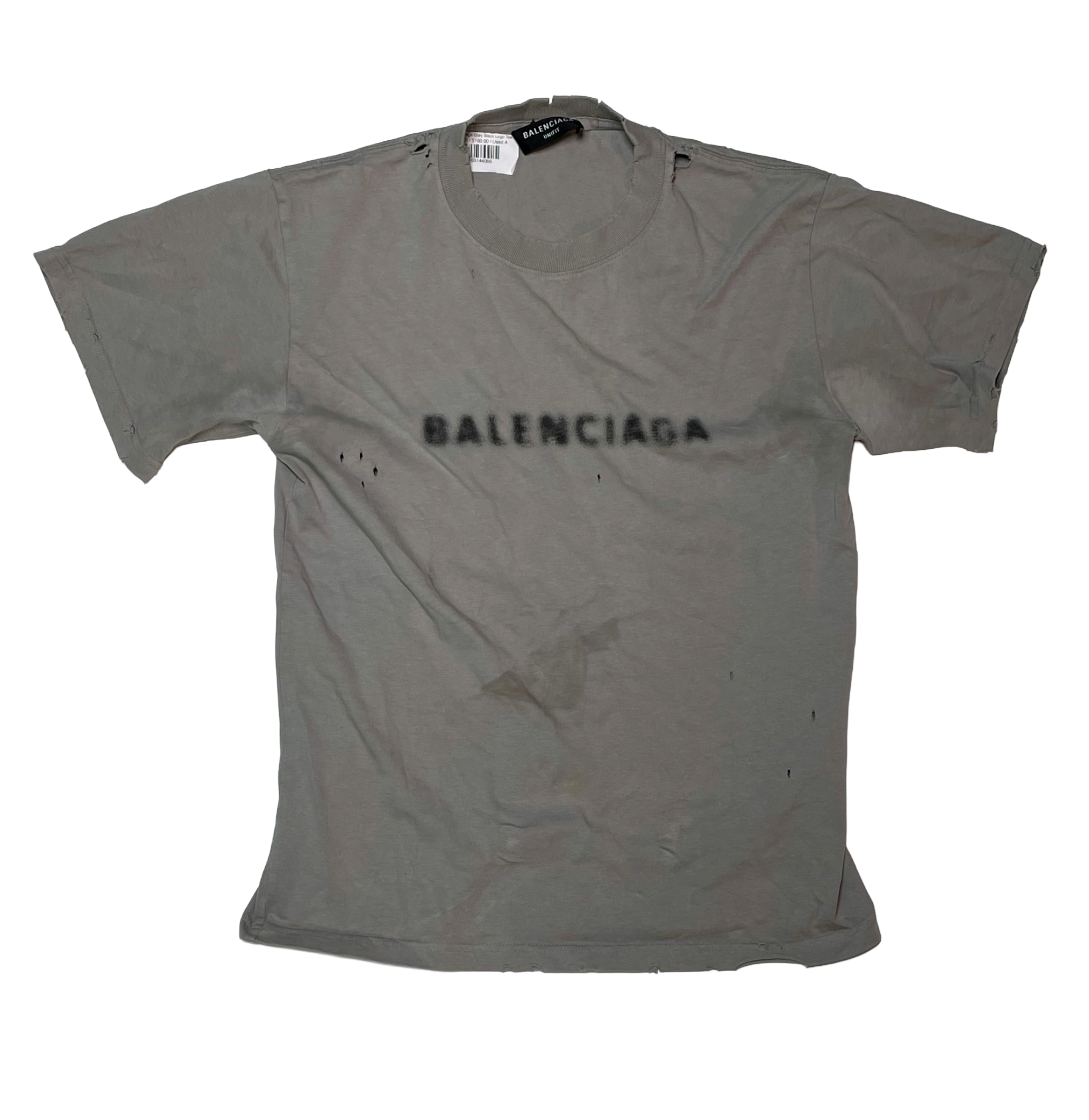 Balenciaga Grey & Black Logo Tee