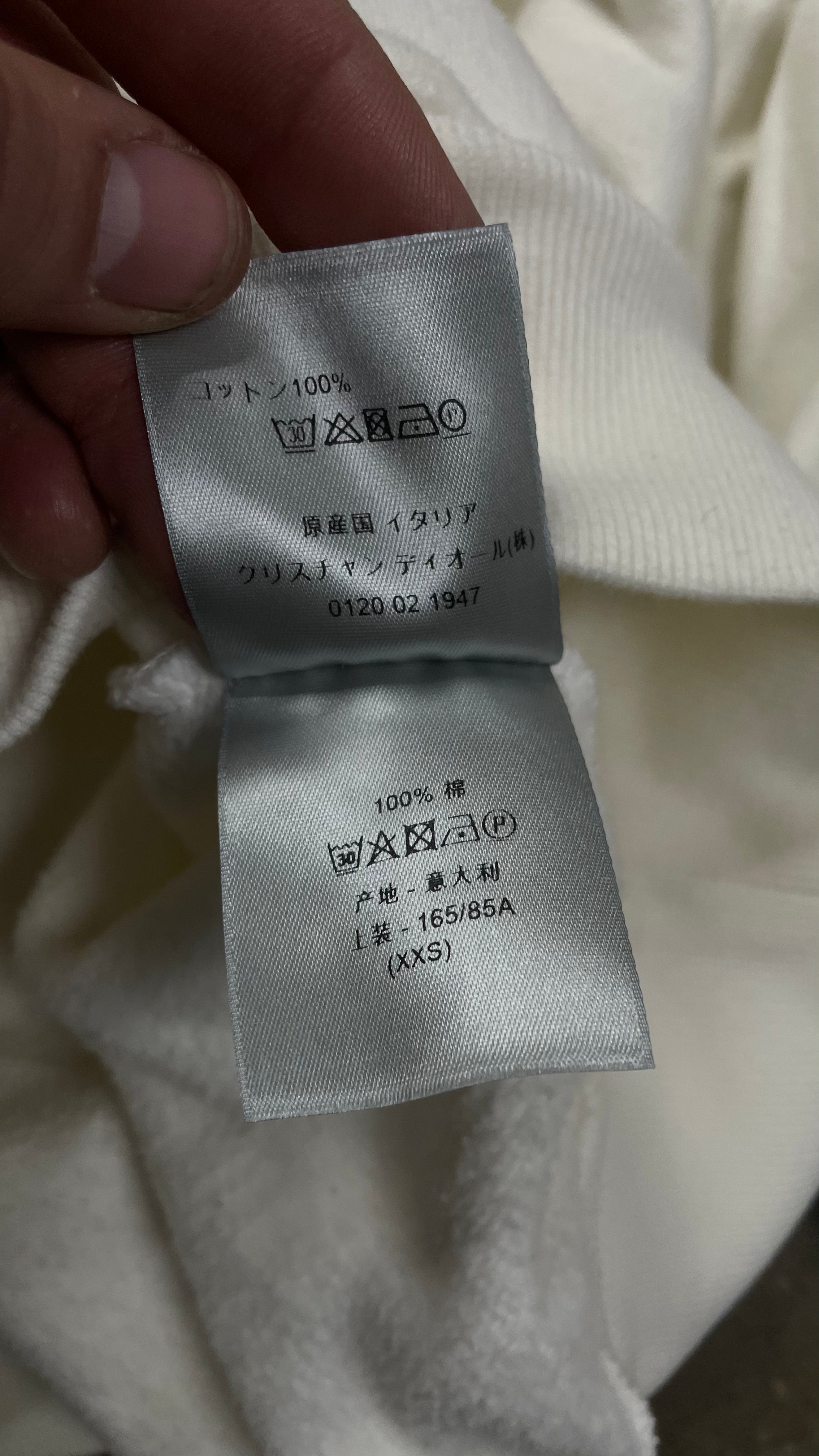 Dior CD Logo Hoodie White Yellow Used XXS